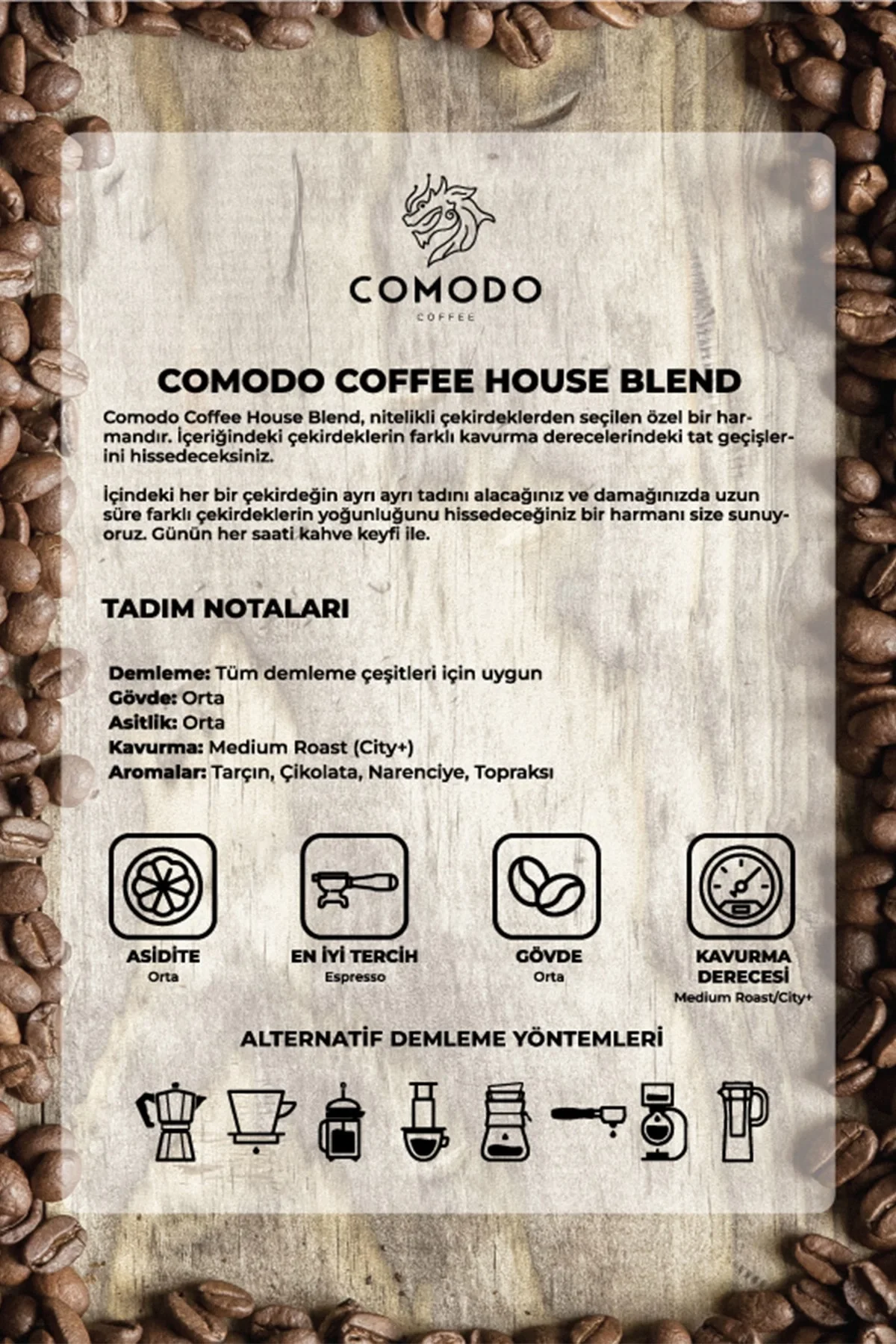 Comodo Coffee House Blend 250 Gr