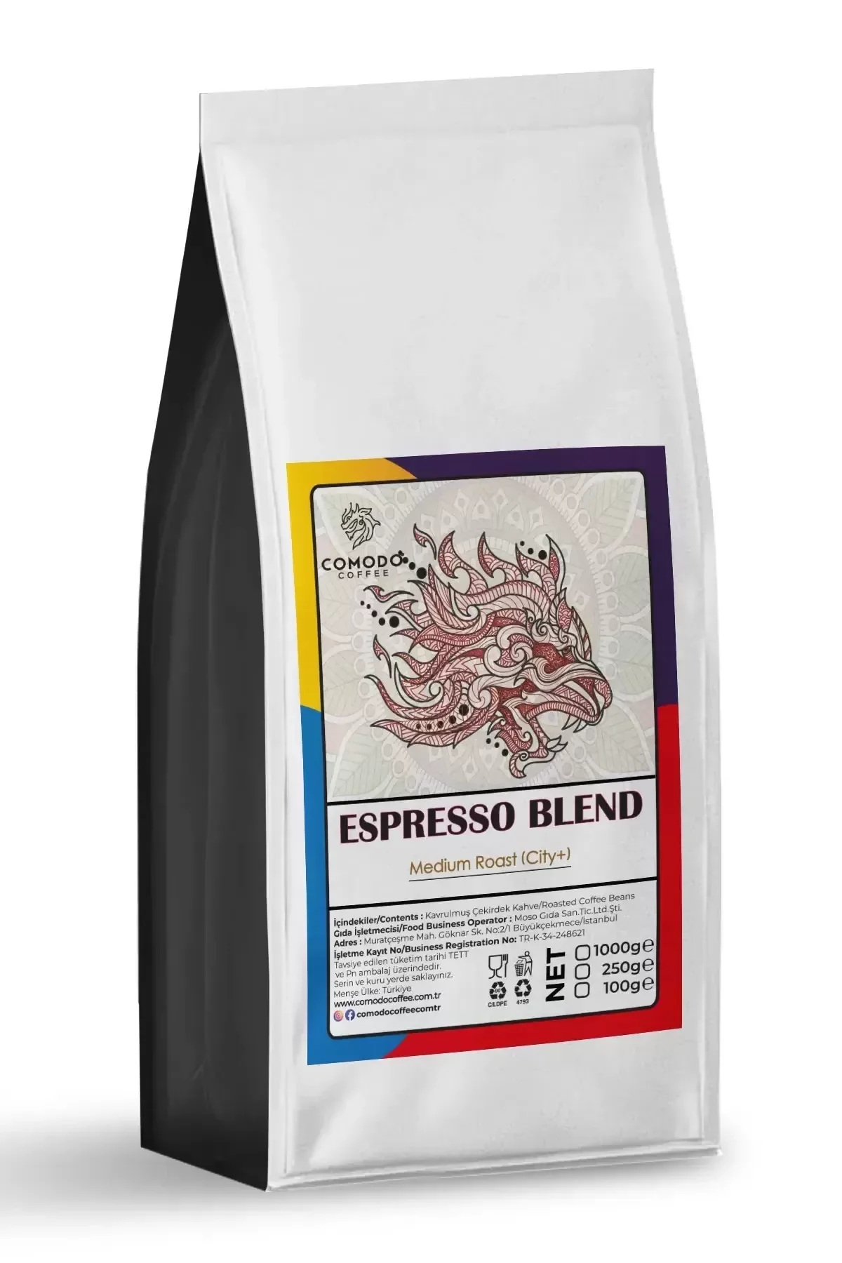 Comodo Coffee Espresso Blend 1kg Wholesale Cafe