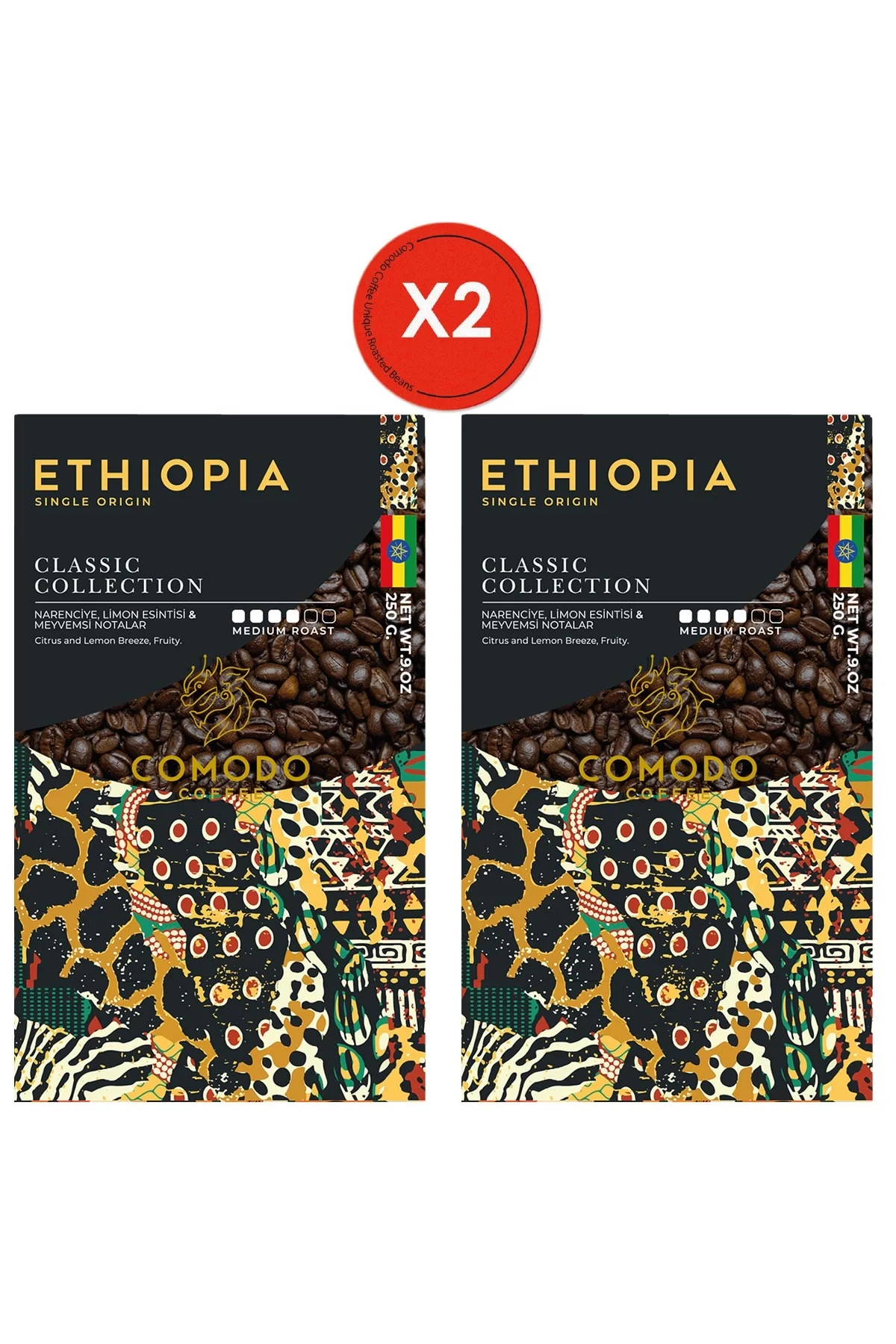 Comodo Coffee Etiyopya Kahvesi 2 X 250 gr Fırsat Paketi
