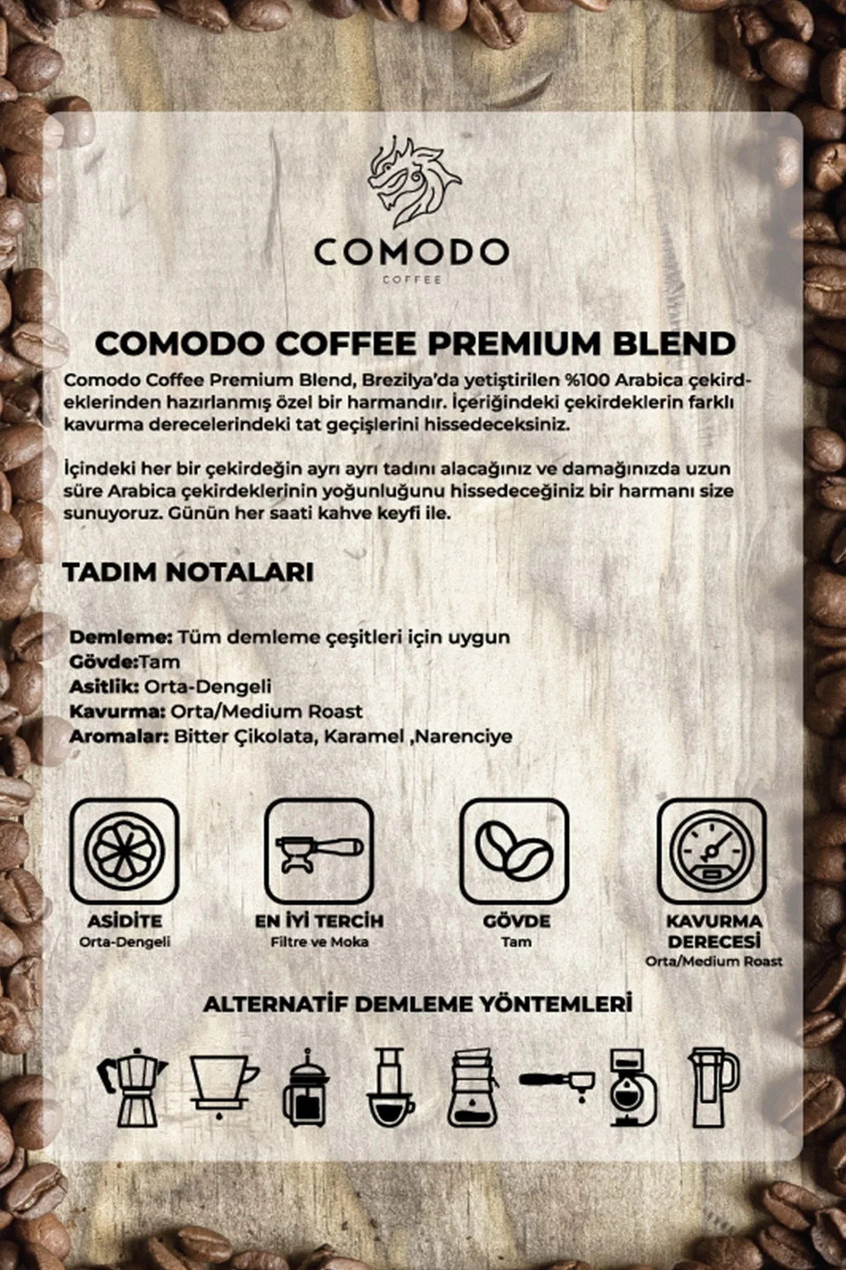 Comodo Coffee Premium Blend 250gr X 4 Adet