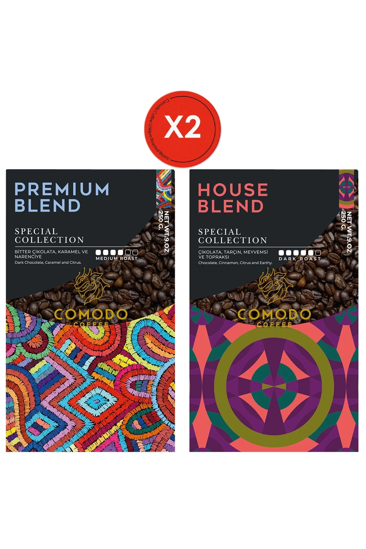 Comodo Coffee Premium Blend House Blend 2'li Set 2 x 250g
