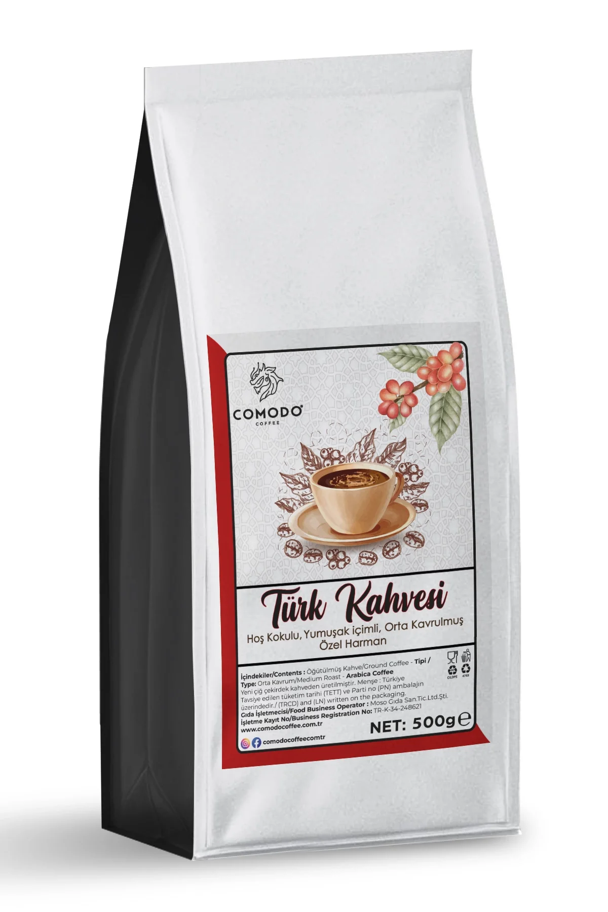 Comodo Coffee Geleneksel Türk Kahvesi 500 gr Taze Öğütülmüş Taş Değirmen