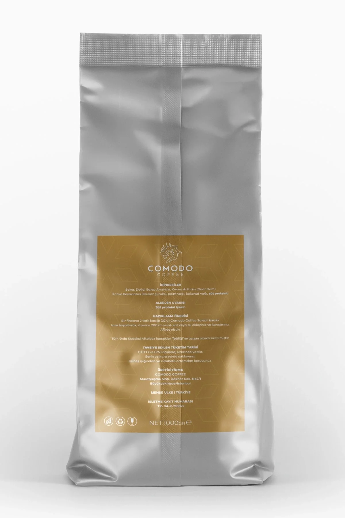 Comodo Coffee Sütlü Doğal Salep Içecek Tozu 1000 Gr