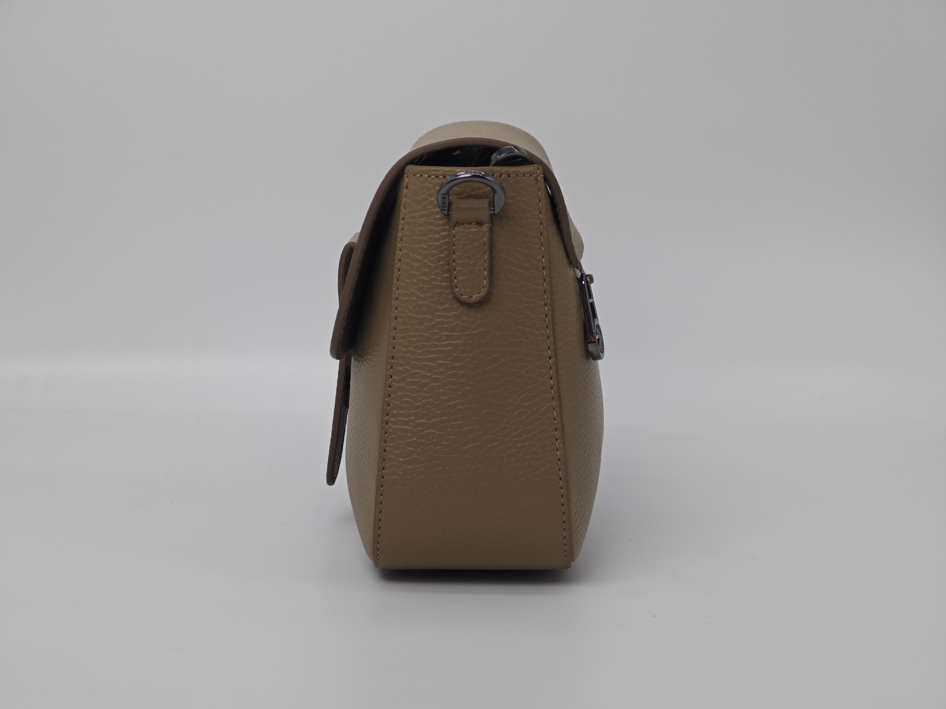 Beige Color Sporty Leather Bag – Genuine Leather, Shoulder Strap – 40260