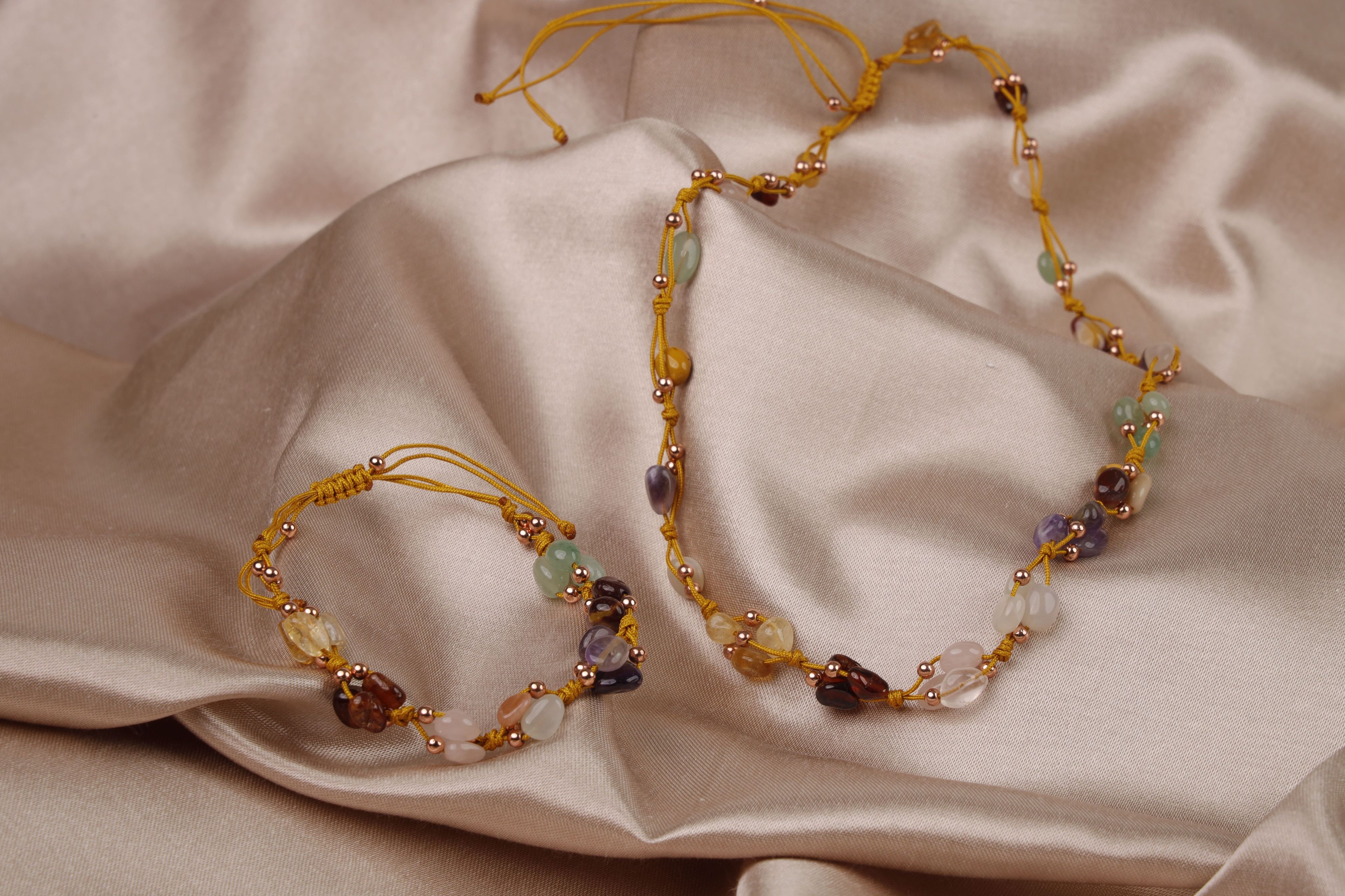 Aquarius Horoscope Necklace and Bracelet - Gemstone , Beaded Bracelet , Beaded Necklace , %100 Real Gemstones , Gift
