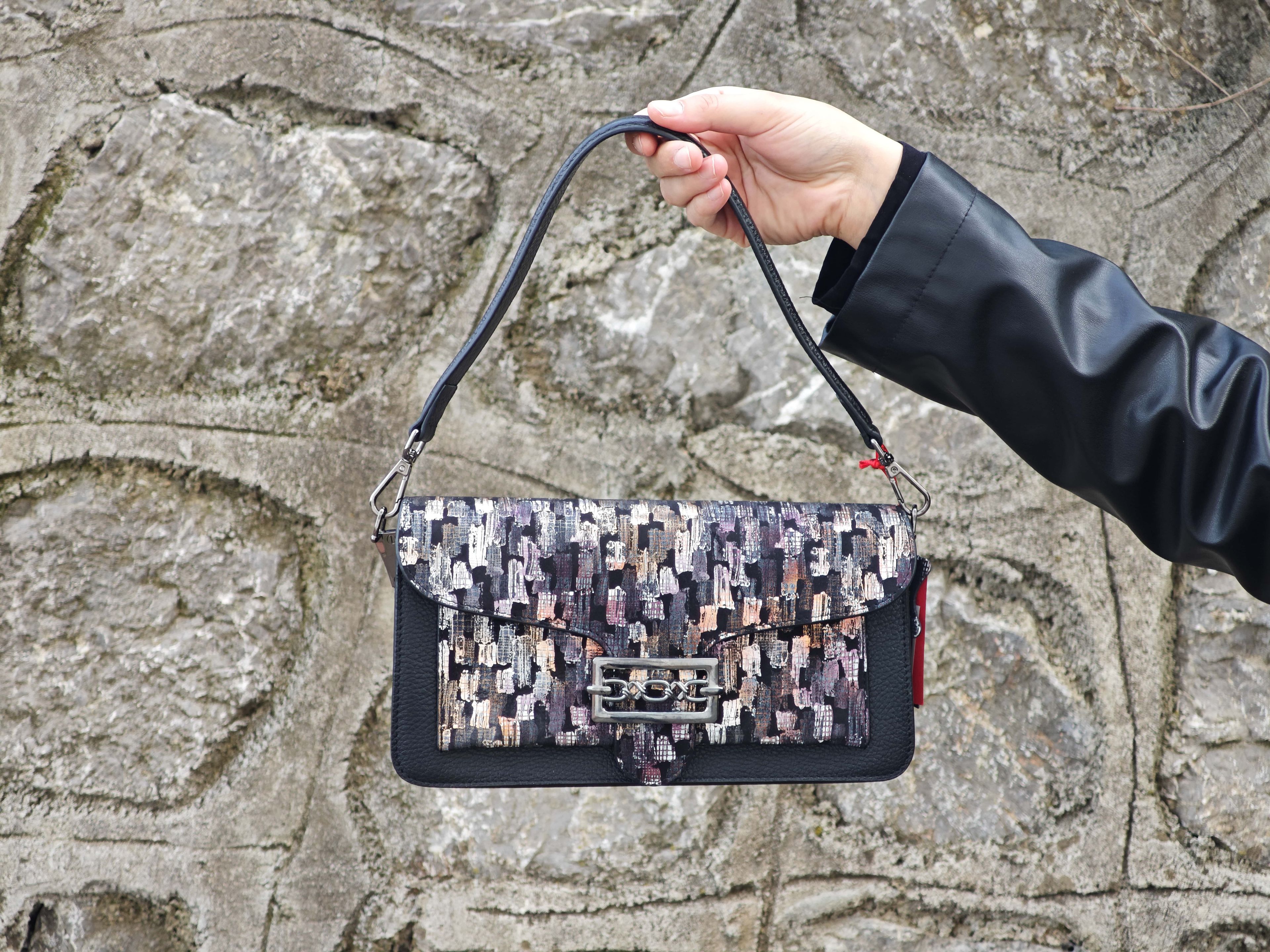 Multicolor Leather Bag – Shoulder Strap, Genuine Leather, Sporty Model Bag 40301