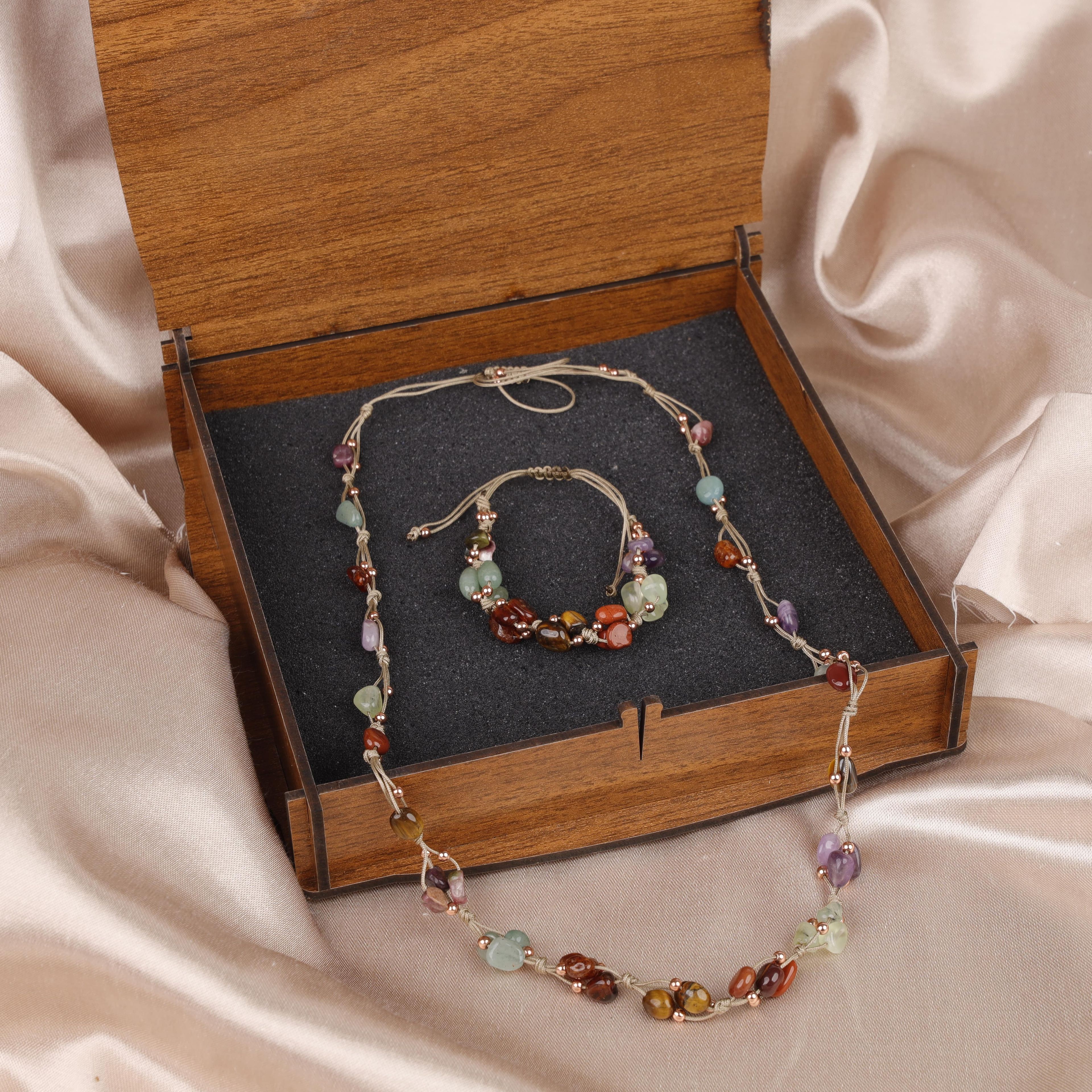 Capricorn Horoscope Gemstone Necklace and Bracelet ,Beaded Bracelet , Beaded Necklace , %100 Real Gemstones , Gift