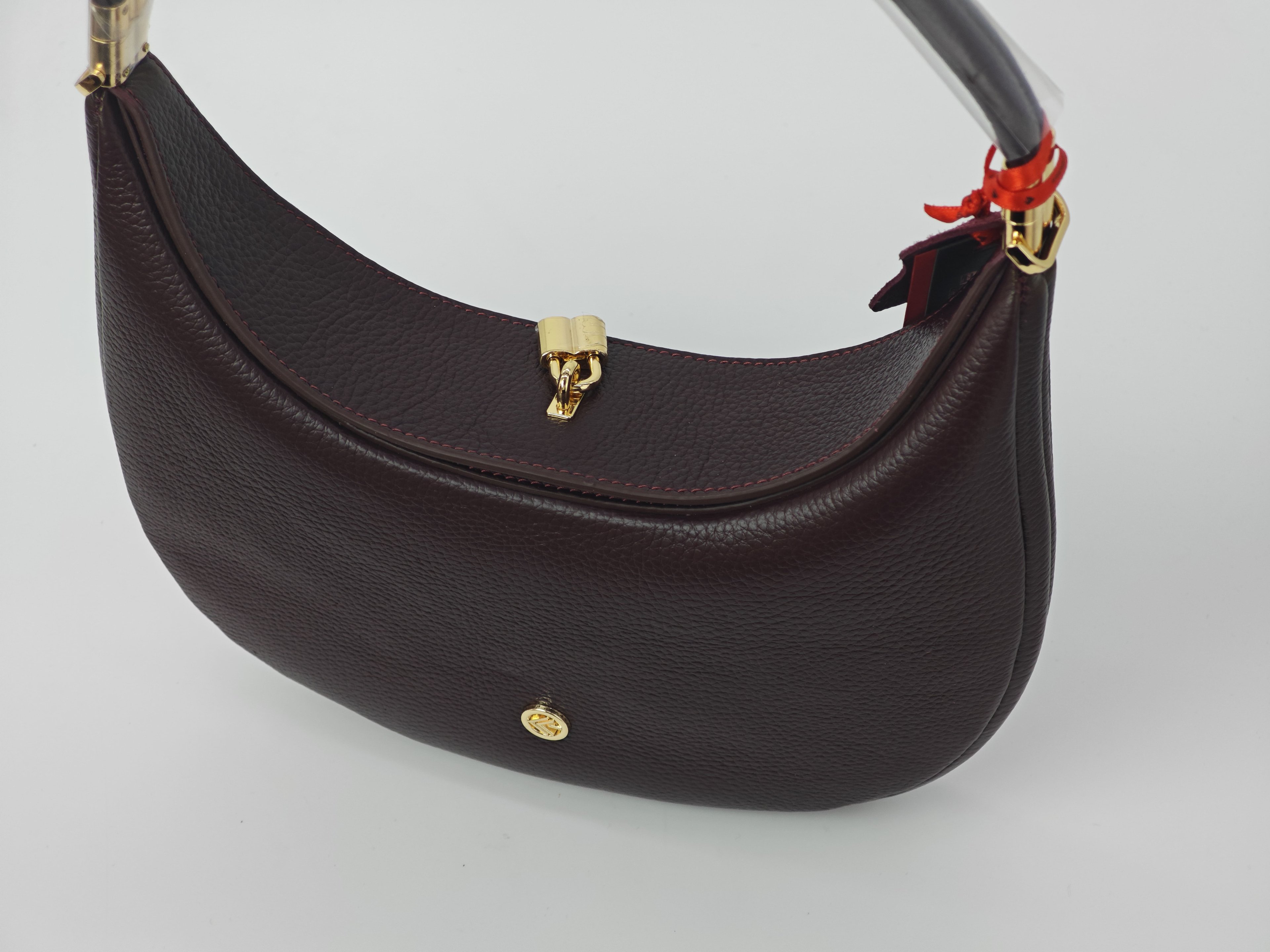 Bordo Color Bolso de Cuero - Cuero Genuino, con Cierre Magnético 40422