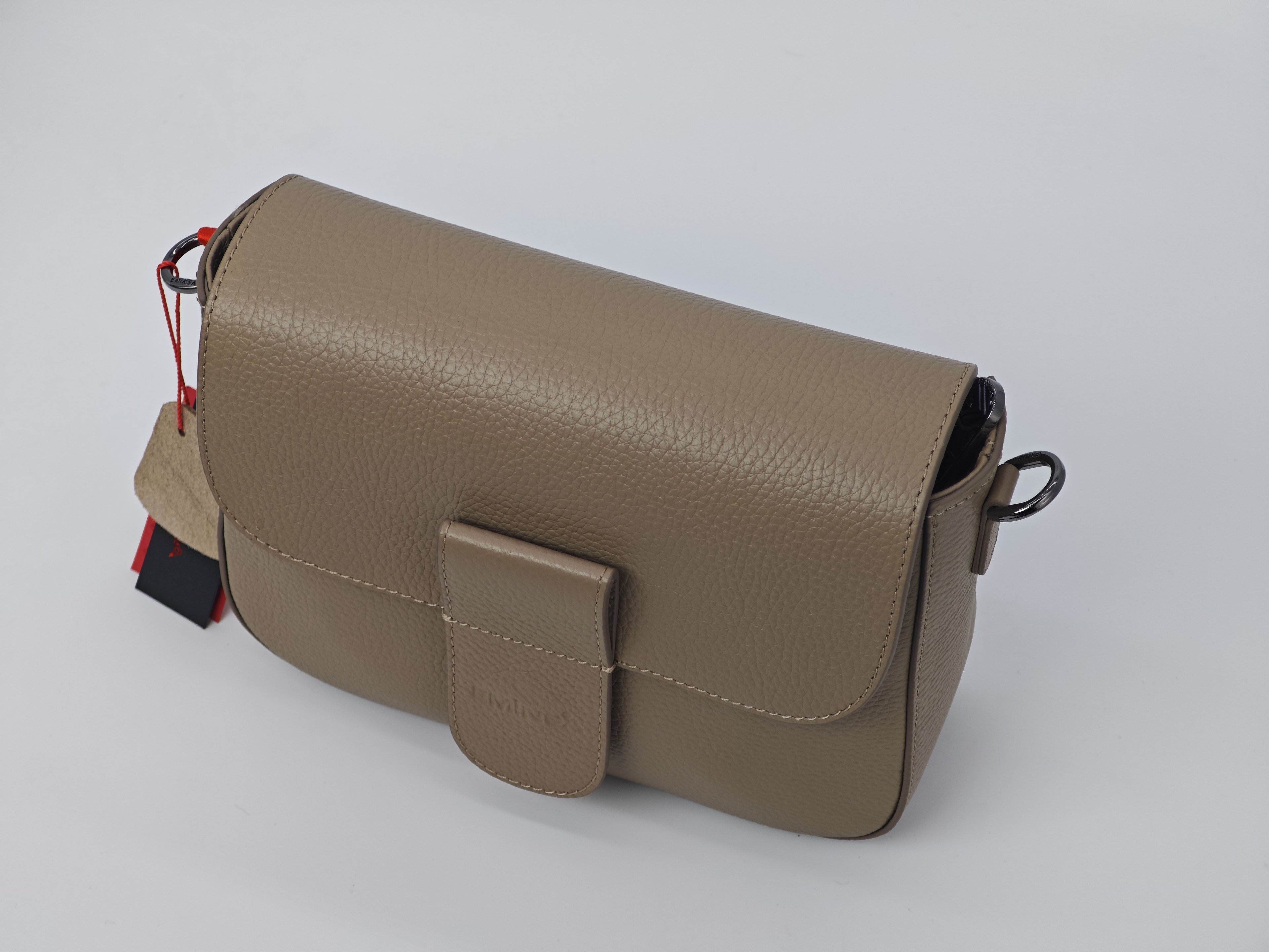 Beige Color Sporty Leather Bag – Genuine Leather, Shoulder Strap – 40260