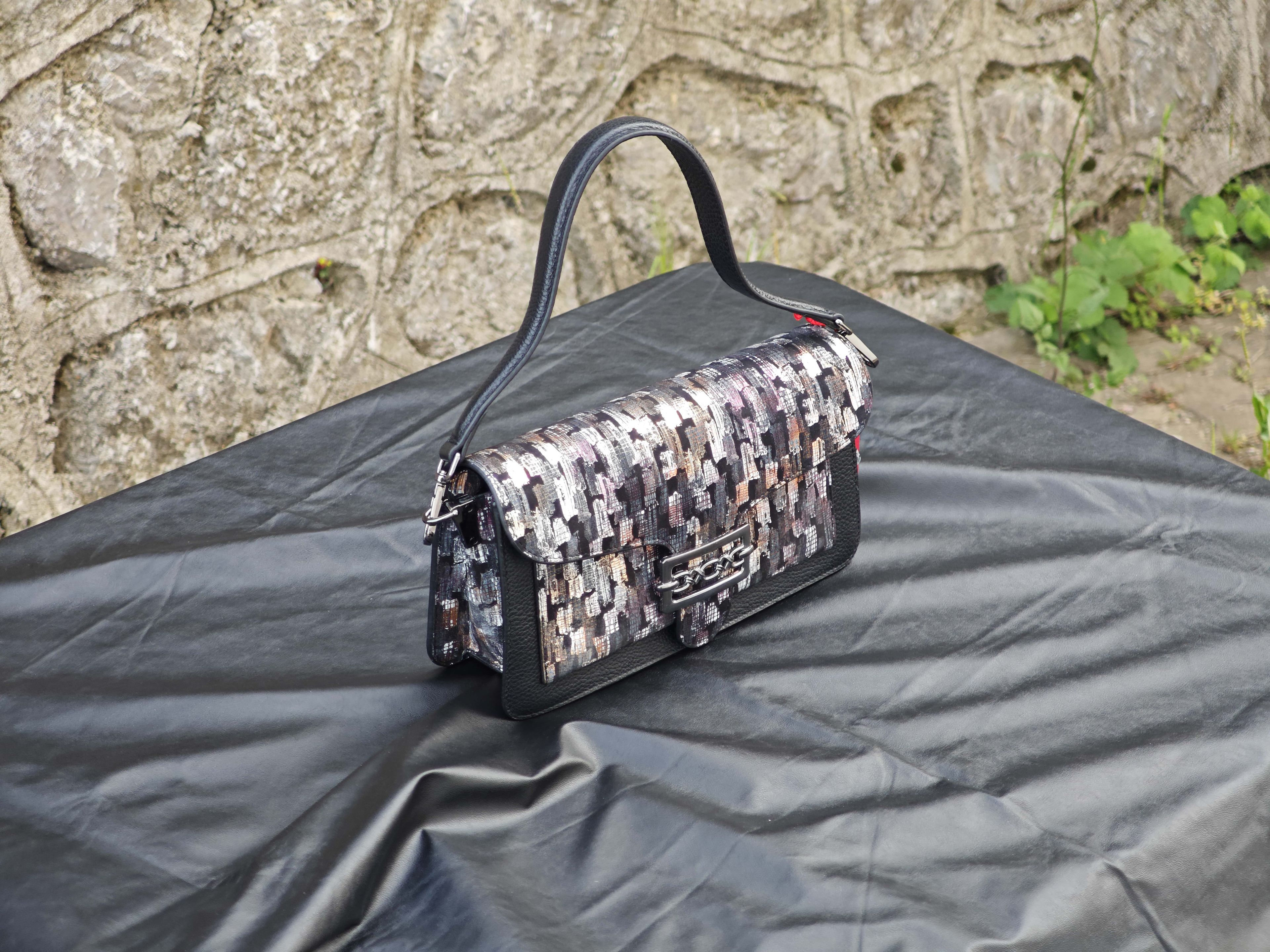 Multicolor Leather Bag – Shoulder Strap, Genuine Leather, Sporty Model Bag 40301