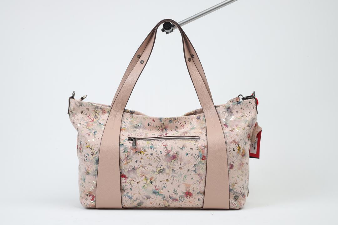 Flower Figured Leather Bag - 40278
