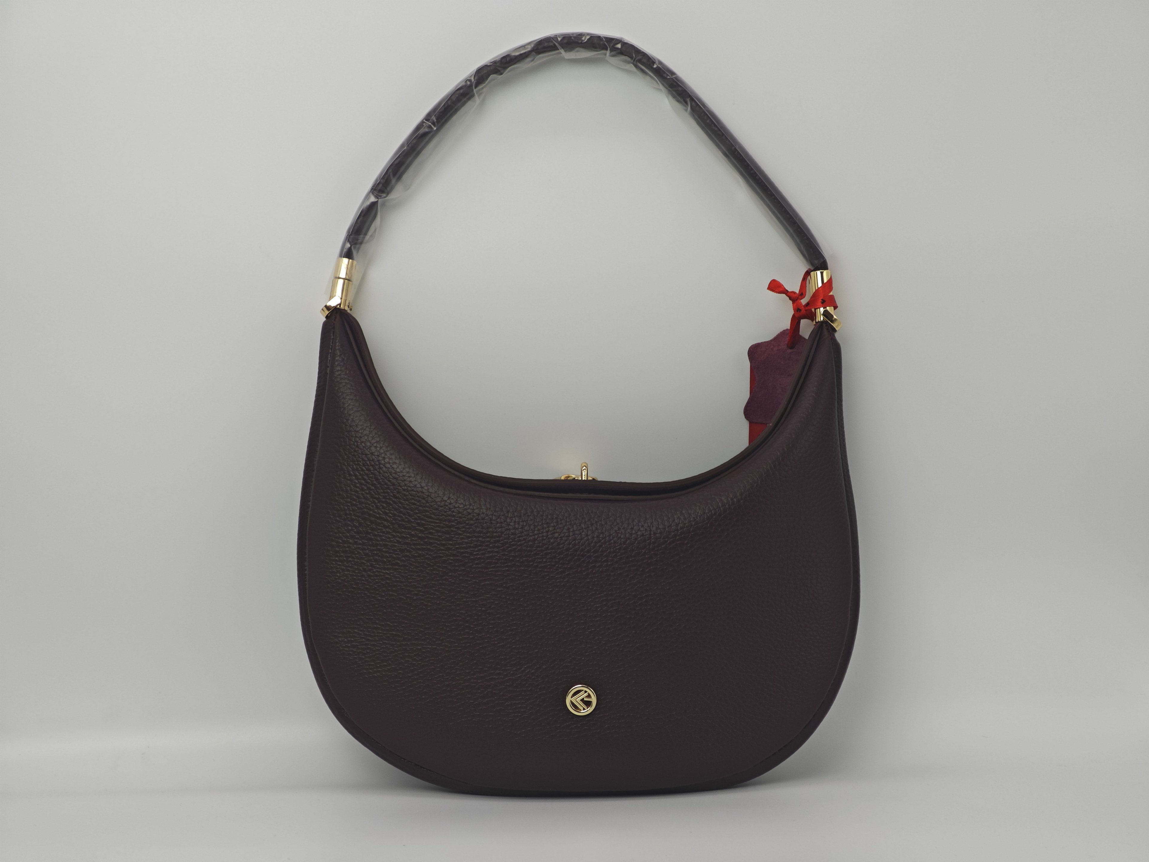Bordo Color Bolso de Cuero - Cuero Genuino, con Cierre Magnético 40422