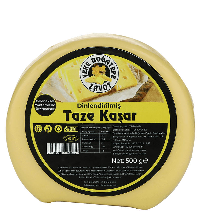 Dinlendirilmiş Taze Kaşar Peyniri (500 gr)
