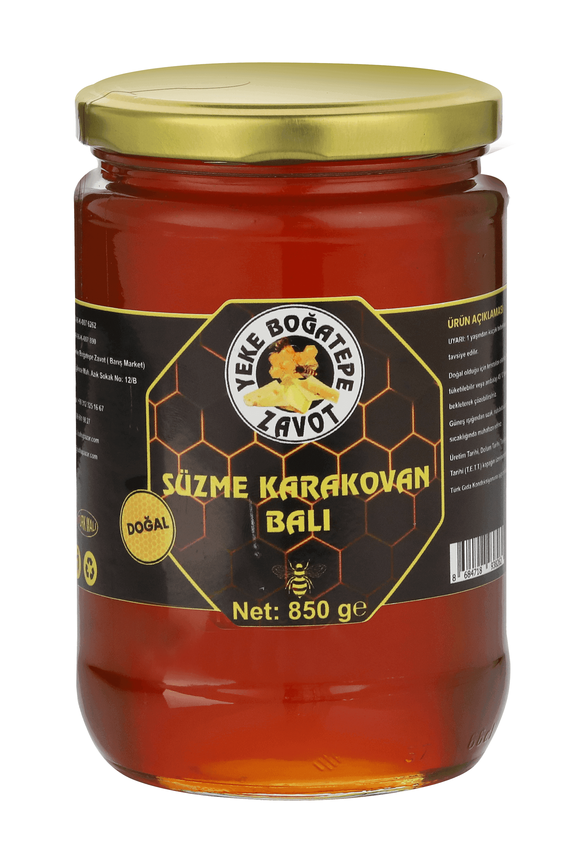 Süzme Karakovan Balı (850 gr)