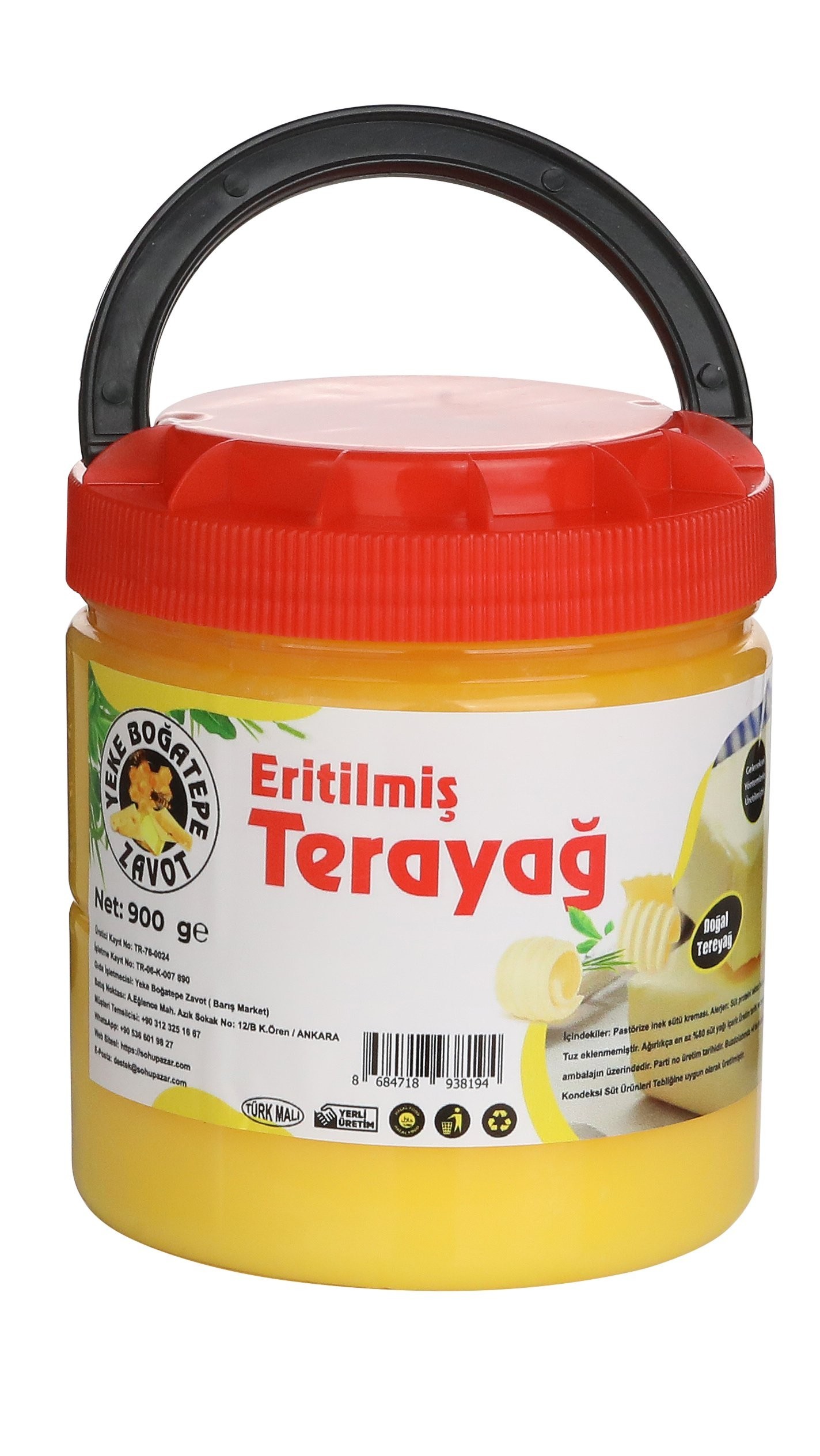 Sade (Eritilmiş Sarı) Yağ (900 gr)