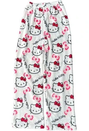 Beyaz Hello Kitty Peluş Pijama 