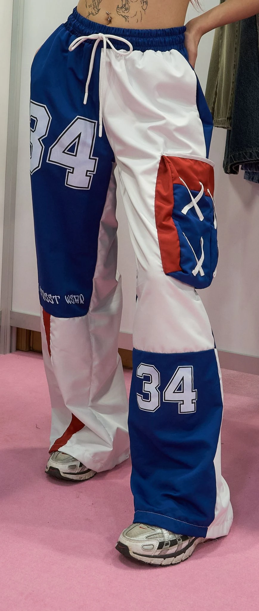 34 Mixed Baggy Mavi Unisex Eşofman Altı