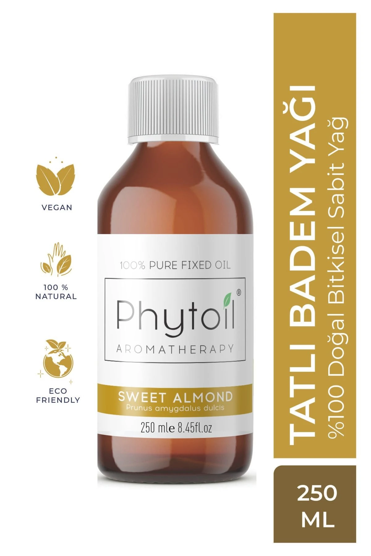 Tatlı Badem Sabit Yağı (Prunus amygdalus dulcis) %100 Saf ve Doğal Bitkisel Sabit Yağ 250 ml