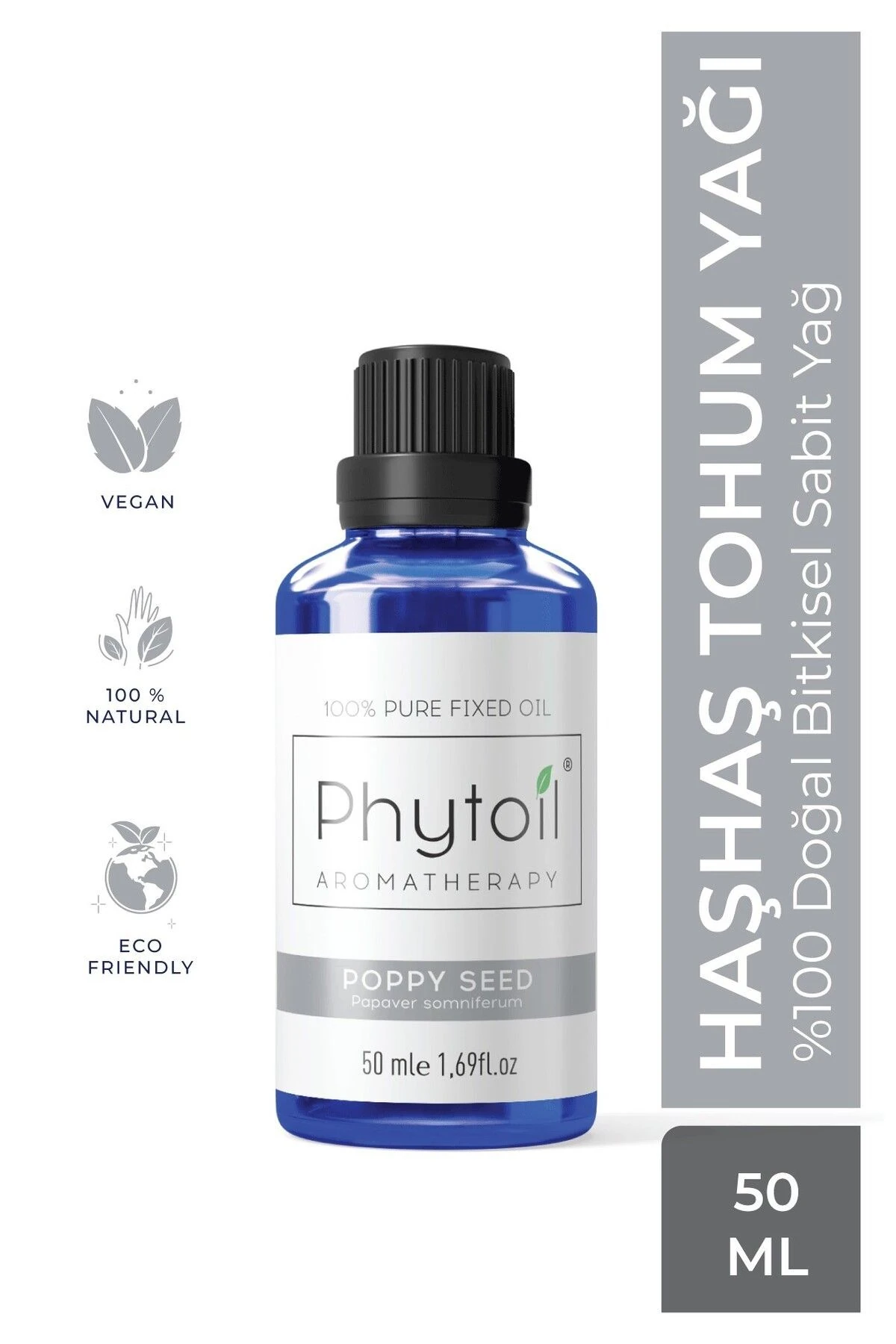 Haşhaş Tohumu Sabit Yağı (Poppy Seed) %100 Saf ve Doğal Bitkisel Sabit Yağ 50 ml
