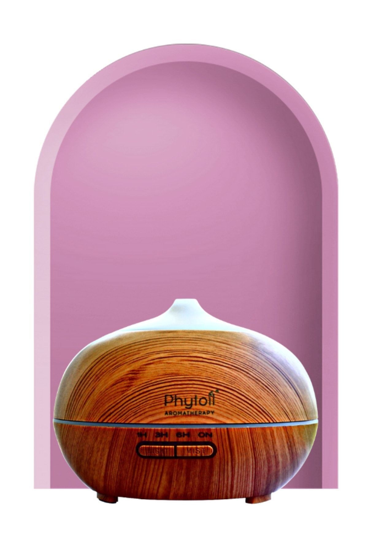 Ultrasonik Aroma Difüzörü 400 ml – Ahşap Desenli Hava Nemlendirici ve Koku Yayıcı