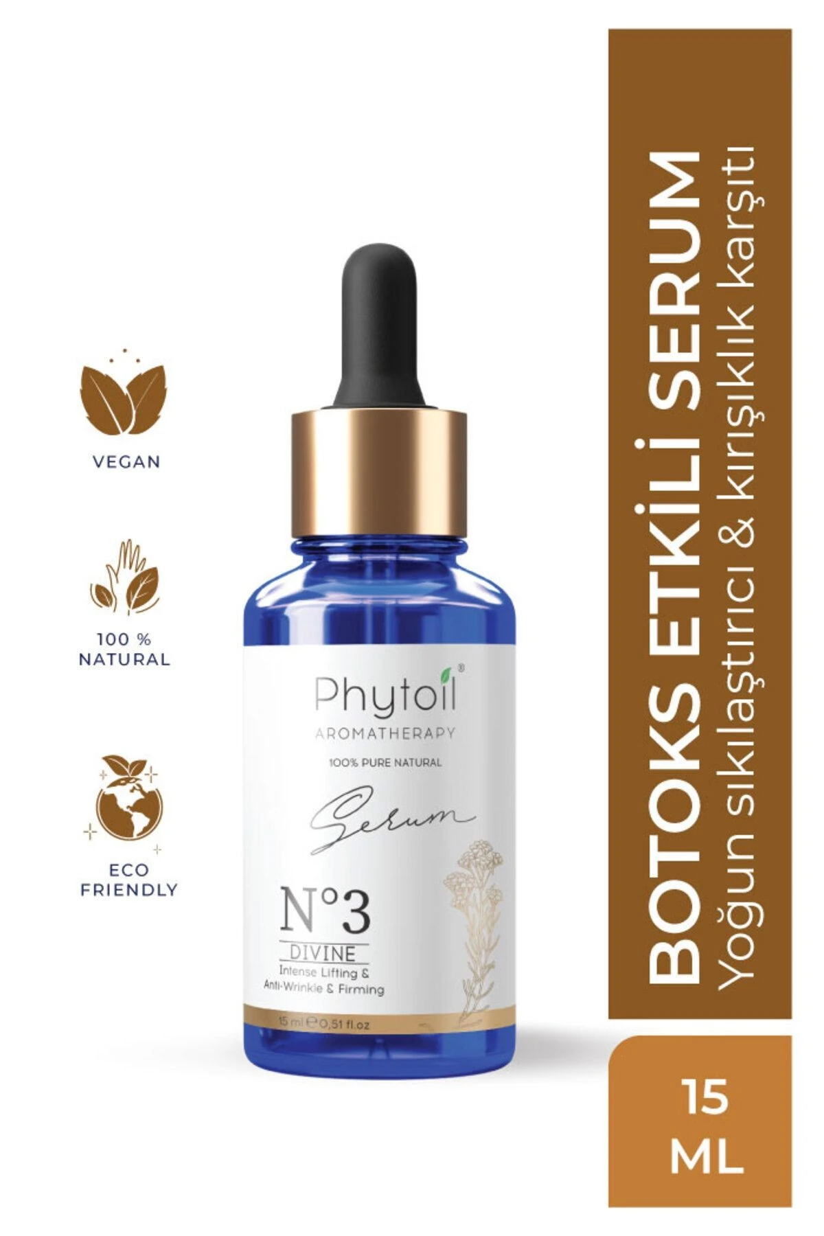 Organik Botoks Etkili Sıkılaştırıcı ve Kırışıklık Karşıtı Serum – N°3 Divine 15 ml