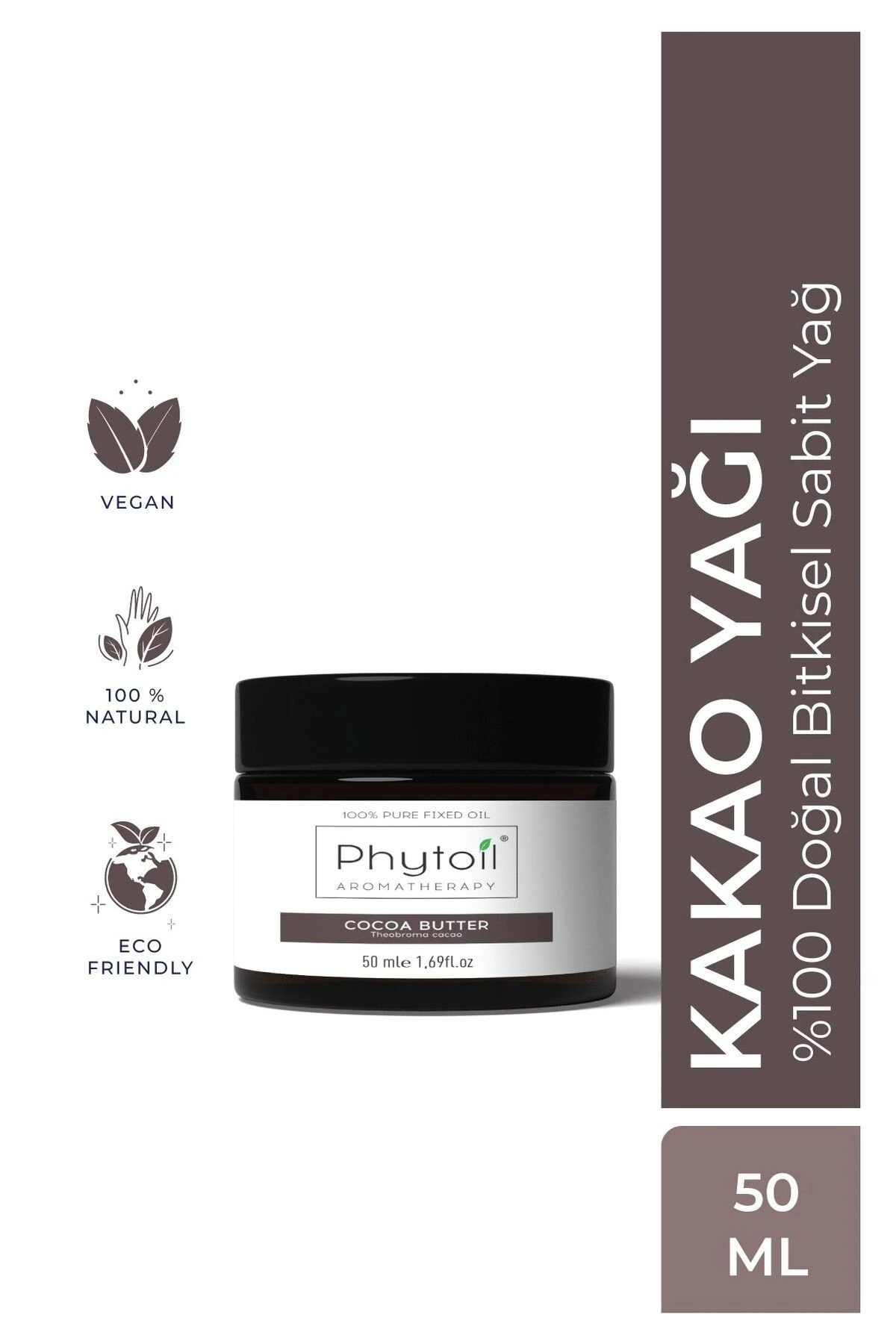 Organik Kakao Yağı – Cocoa Butter %100 Doğal Bitkisel Sabit Yağ 50 ml