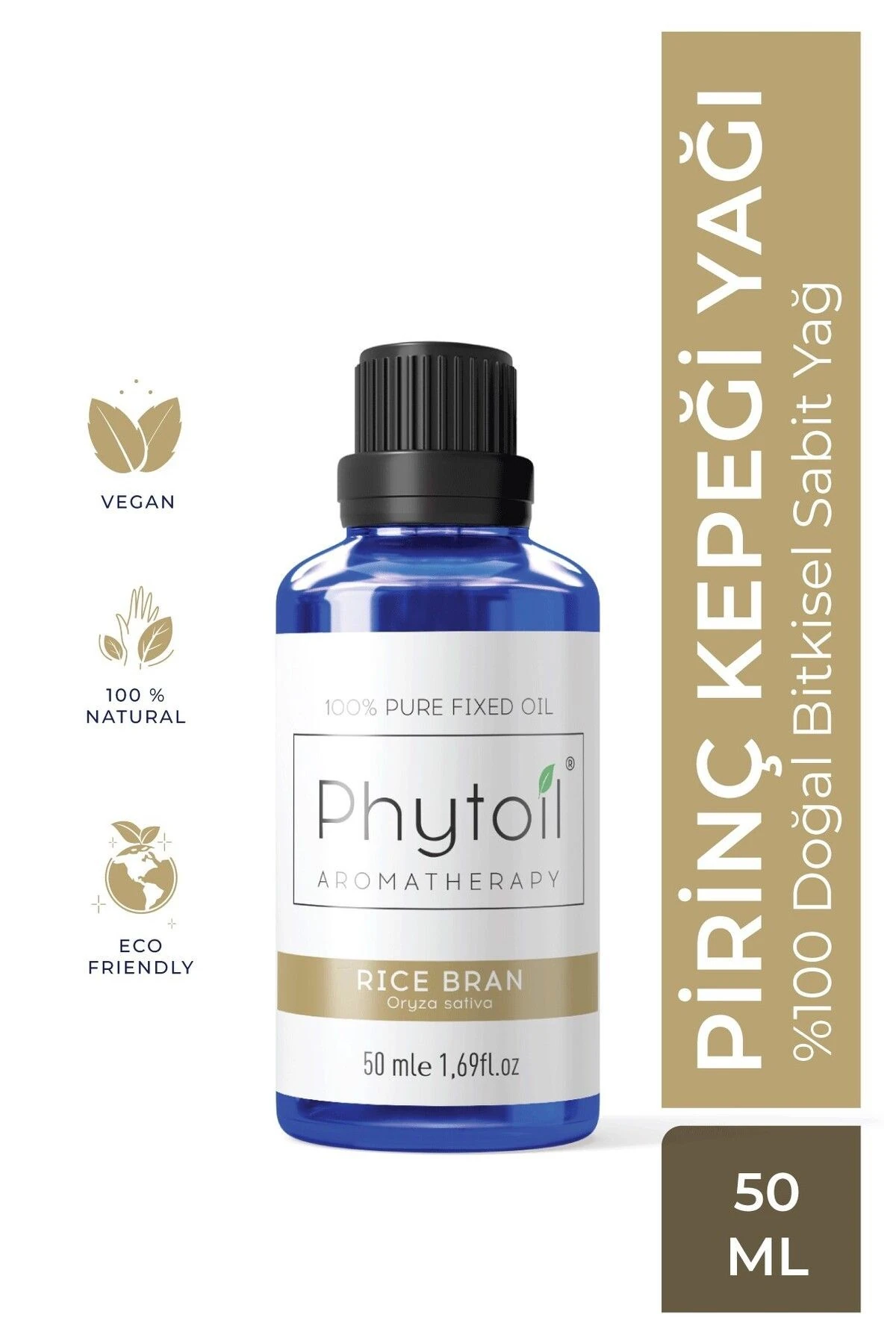 Pirinç Kepeği Sabit Yağı (Rice Bran) %100 Saf ve Doğal Bitkisel Sabit Yağ 50 ml