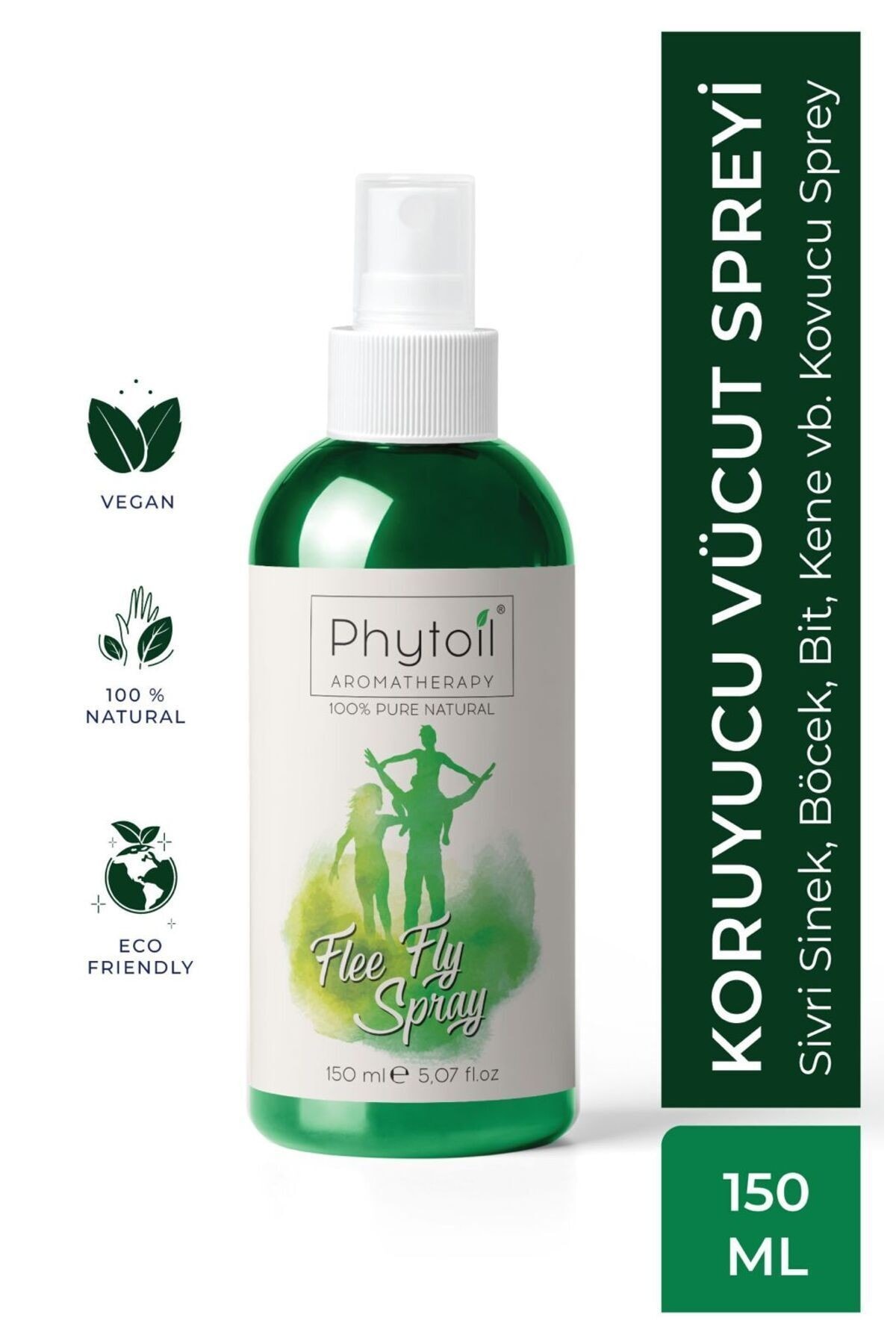 Organik Flee Fly Body Sprey-%100 Bitkisel Koruyucu Vücut Spreyi 150 ml