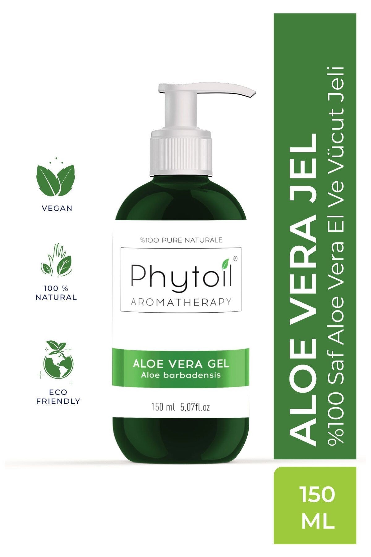 Organik %100 Saf Aloe Vera El ve Vücut Jeli – Nemlendirici, Yatıştırıcı, Doğal Bakım 150 ml