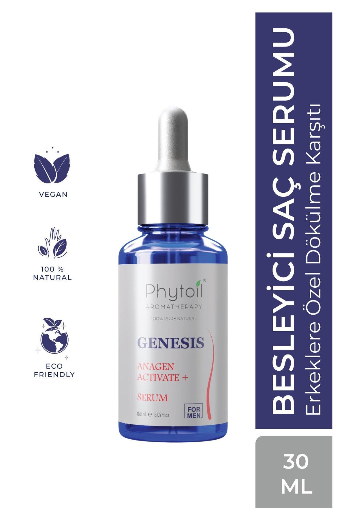 Organik Erkeklere Özel Dökülme Karşıtı ve Besleyici Saç Serumu – PHYTOİL Genesis Anagen Activate+ 30 ml
