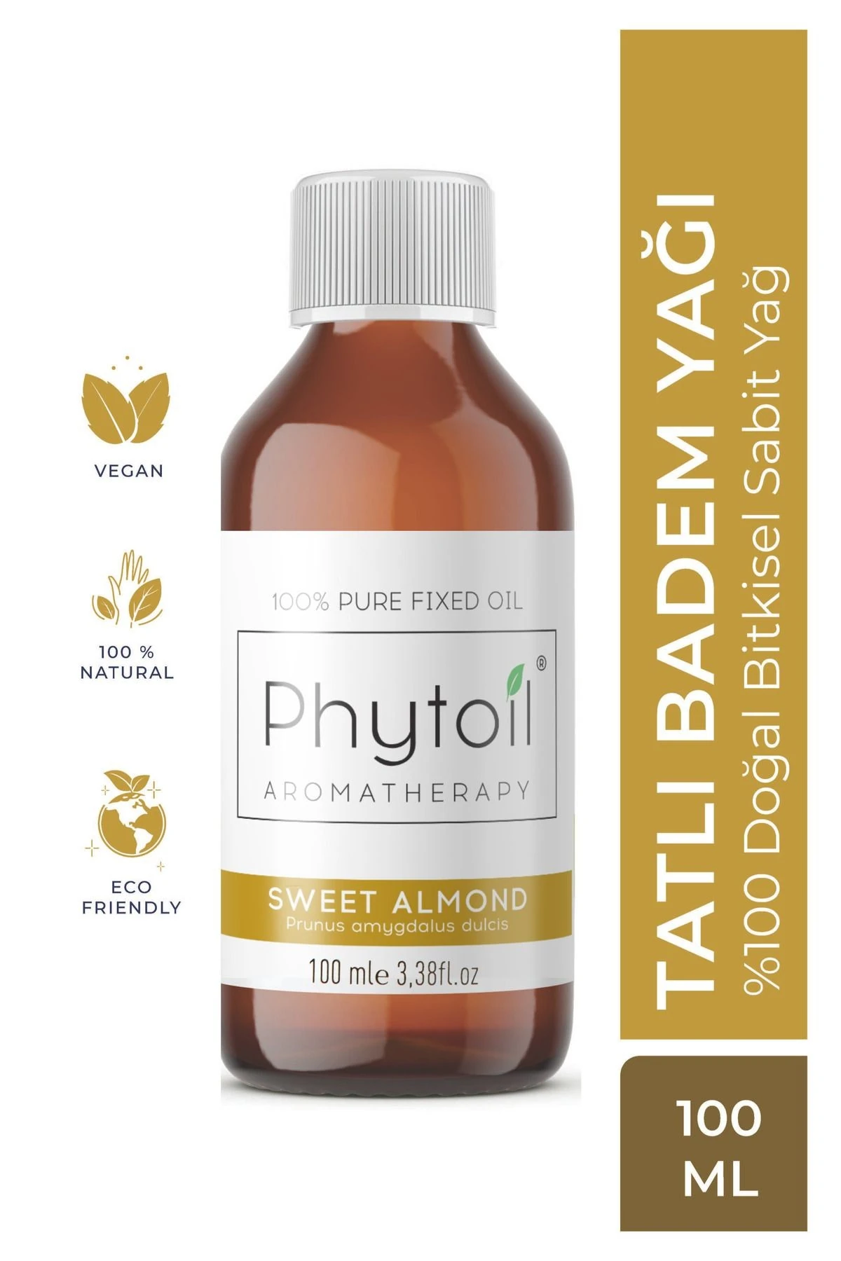 Tatlı Badem Sabit Yağı (Prunus amygdalus dulcis) %100 Saf ve Doğal Bitkisel Sabit Yağ 100 ml