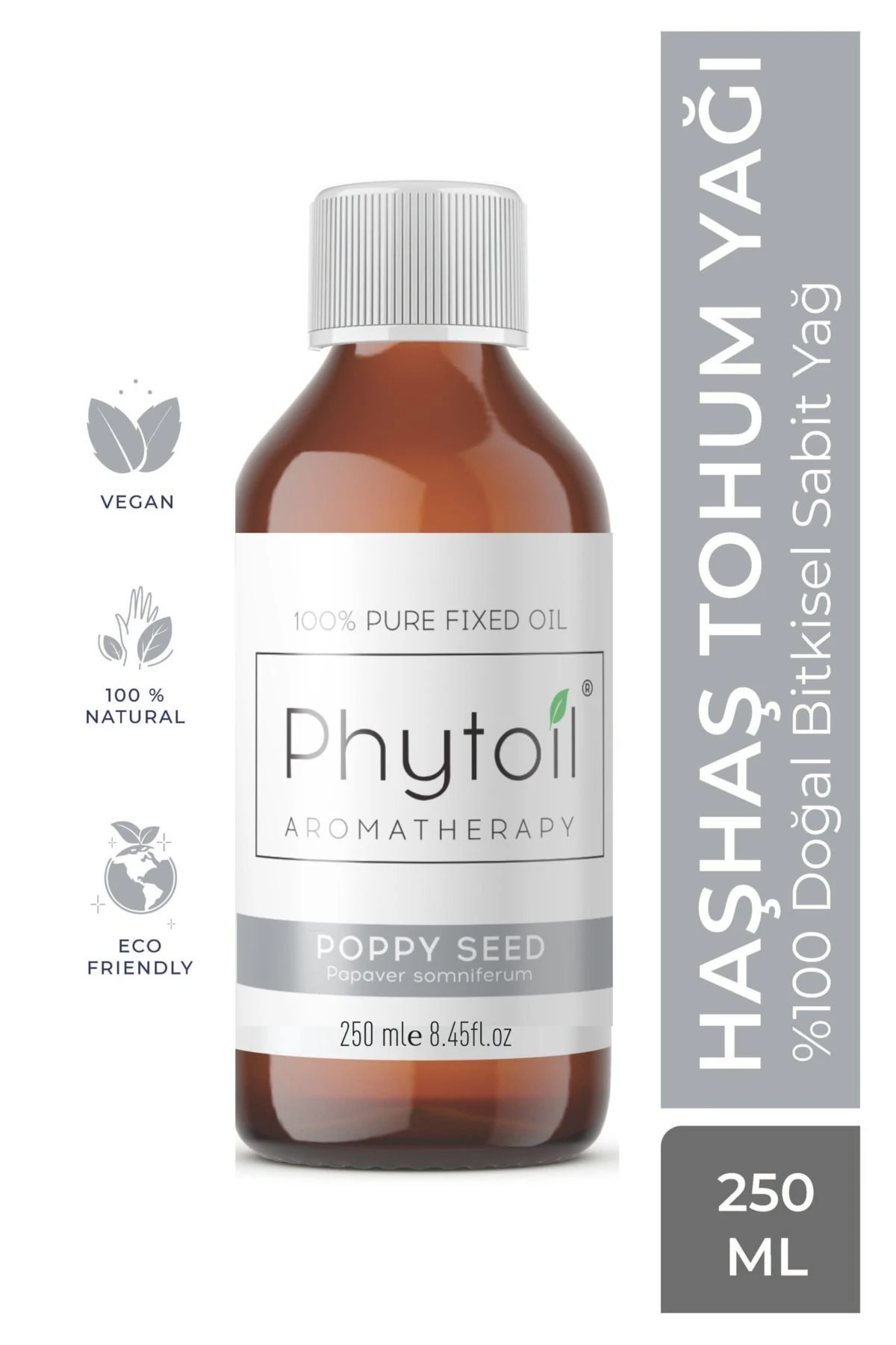 Haşhaş Tohumu Sabit Yağı (Poppy Seed) %100 Saf ve Doğal Bitkisel Sabit Yağ 250 ml