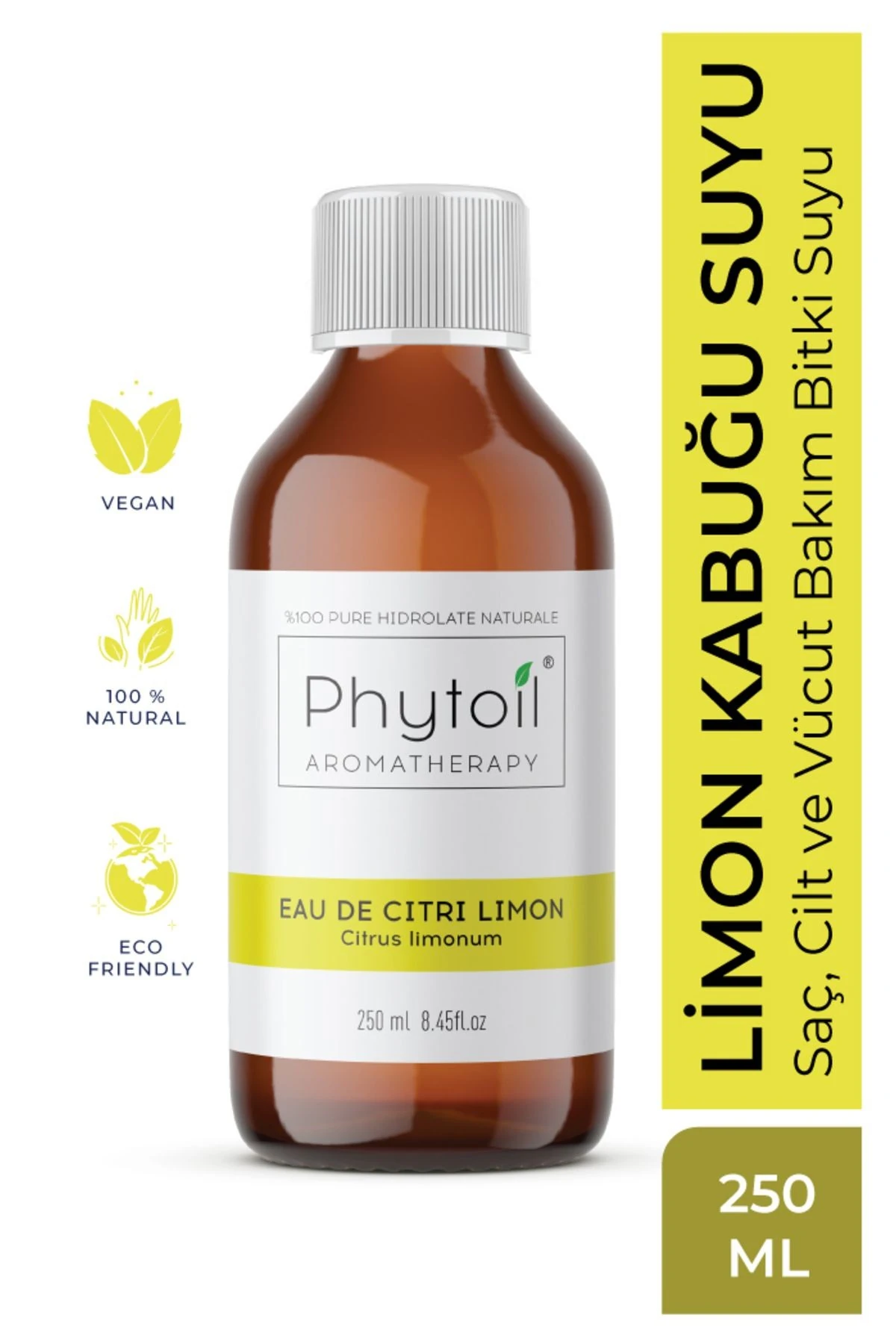 Limon Kabuğu Suyu (Citrus limonum) %100 Saf ve Doğal Bitkisel Hidrolat 250 ml