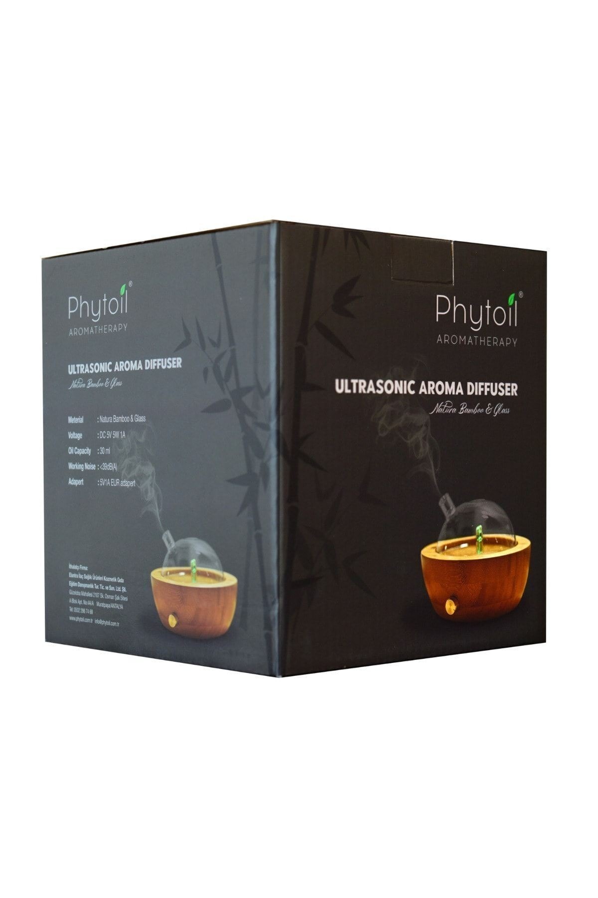Ultrasonik Aroma Difüzörü 30 ml – Doğal Bambu Hava Nemlendirici ve Koku Dağıtıcı