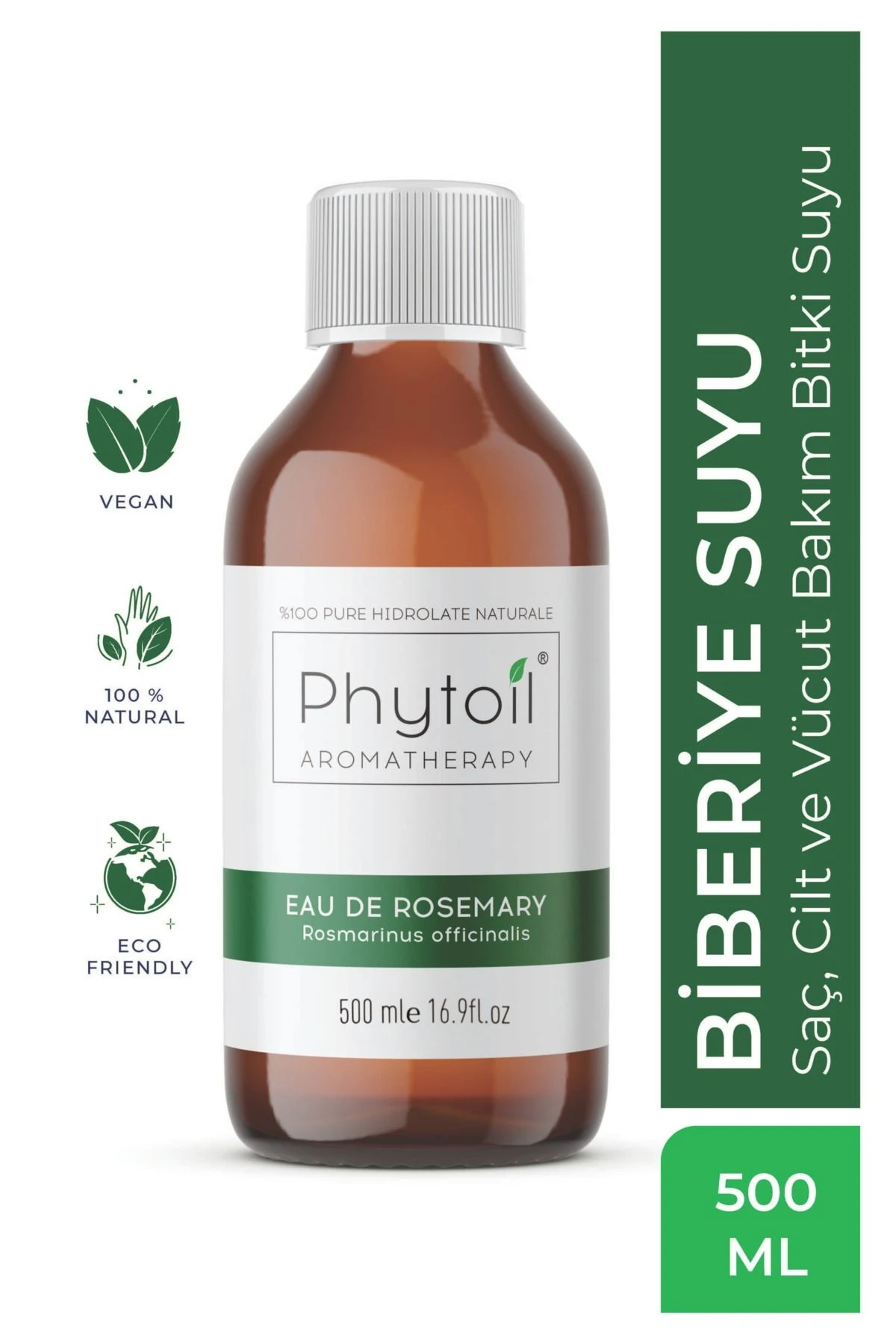 Organik Biberiye Suyu – Saç, Cilt ve Vücut Bakım Bitki Suyu | Eau de Rosemary 500 ml