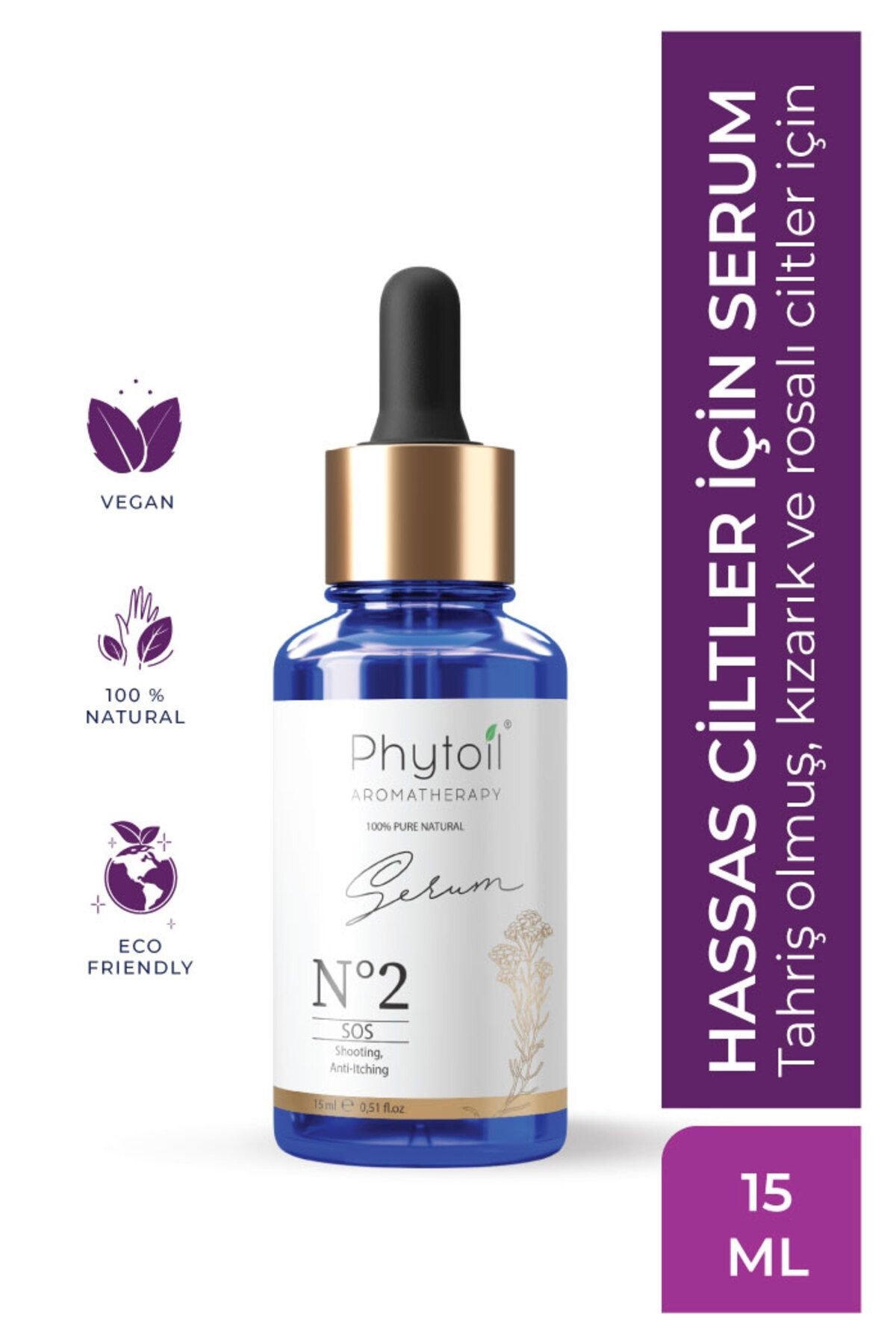 Organik Hassas Cilt Yatıştırıcı, Kaşıntı Önleyici Yüz Serumu- No2 Serum Sos 15 ml