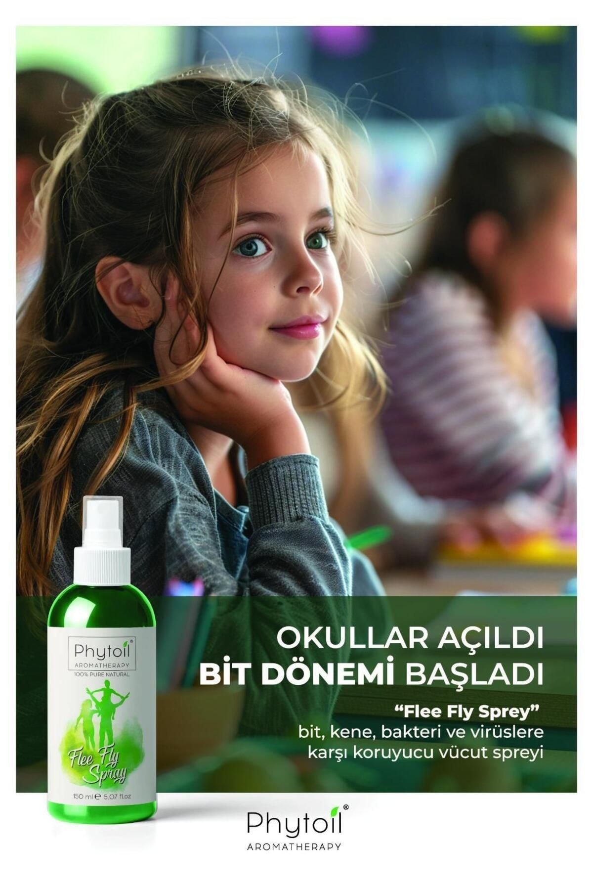 Organik Flee Fly Body Sprey-%100 Bitkisel Koruyucu Vücut Spreyi 150 ml