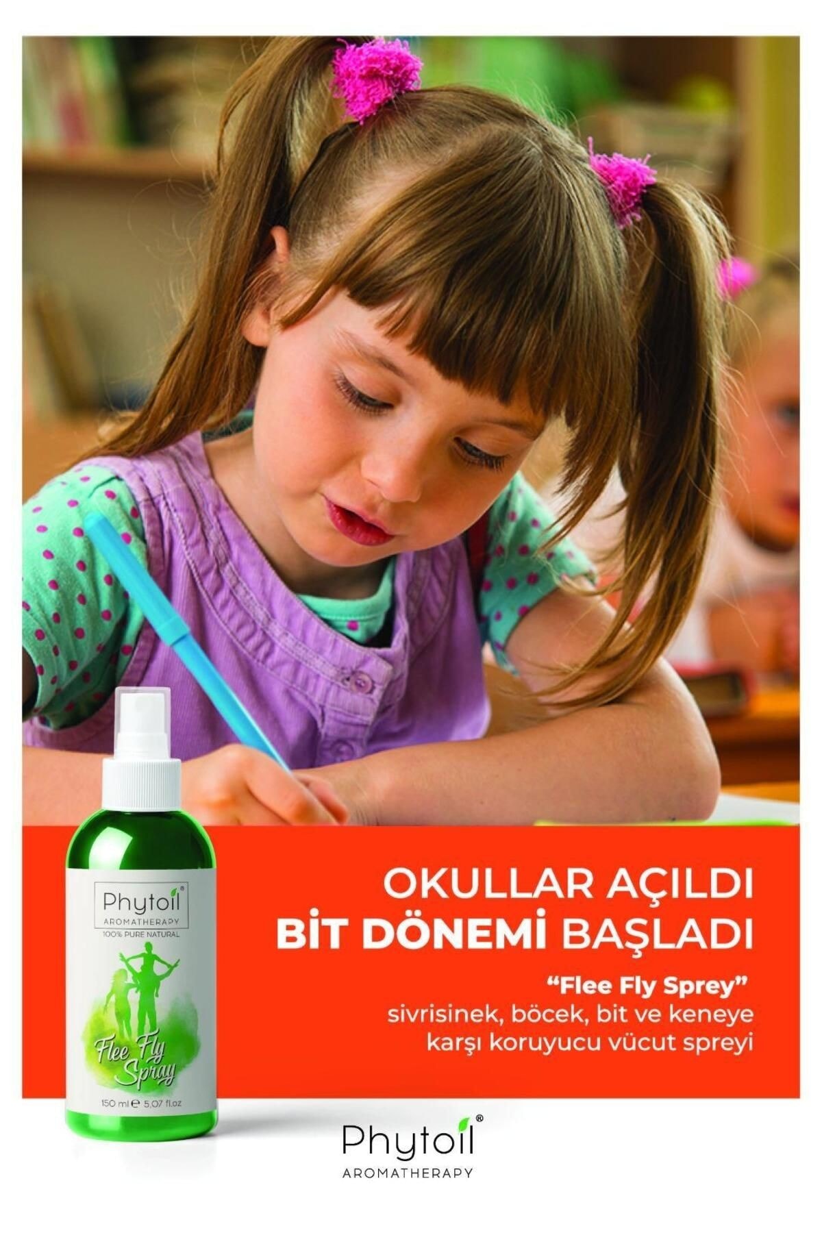 Organik Flee Fly Body Sprey-%100 Bitkisel Koruyucu Vücut Spreyi 150 ml