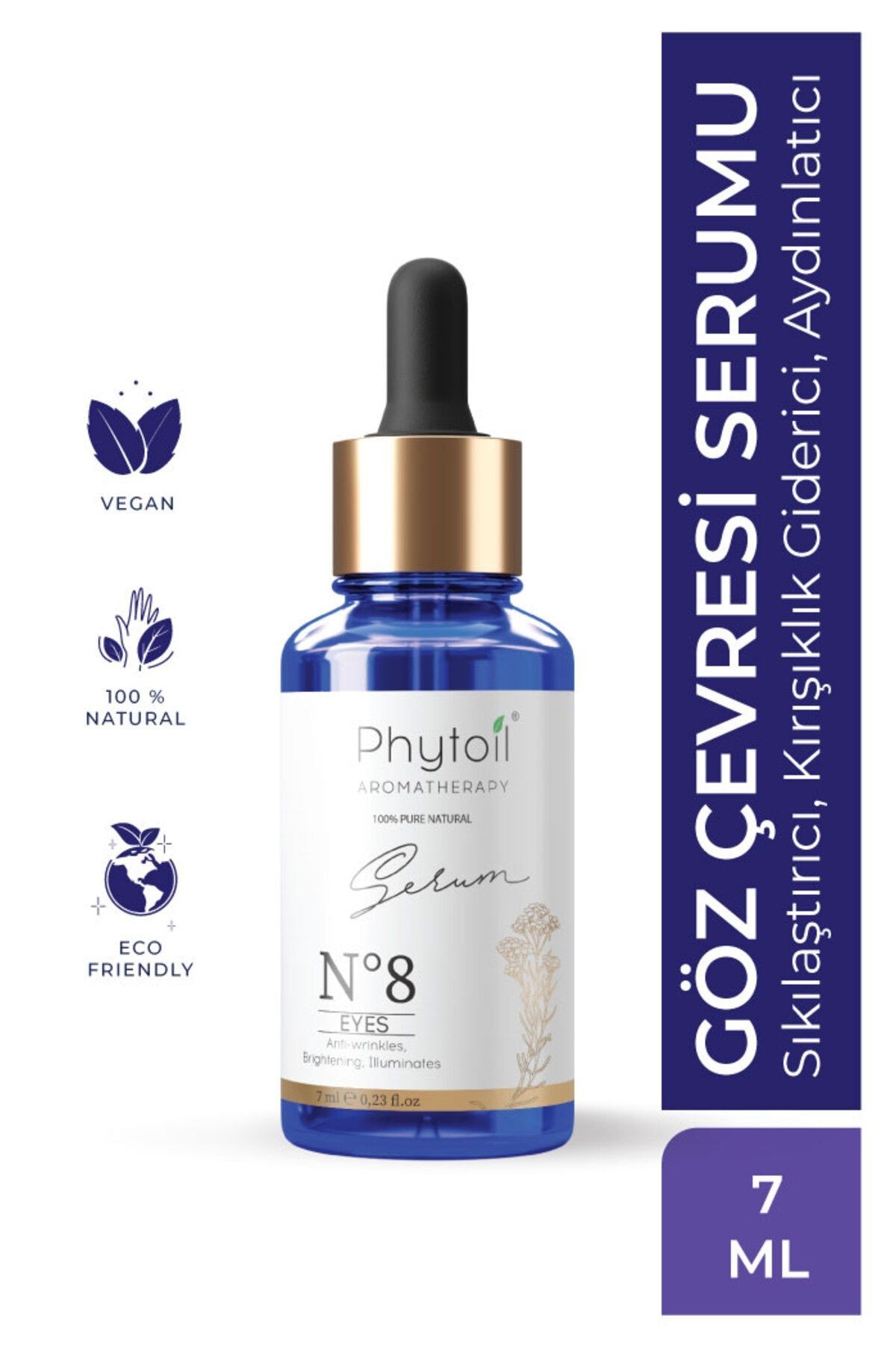 Organik Aydınlatıcı Sıkılaştırıcı Göz Serumu No8 Serum Eyes Antiwrinkles 7 ml