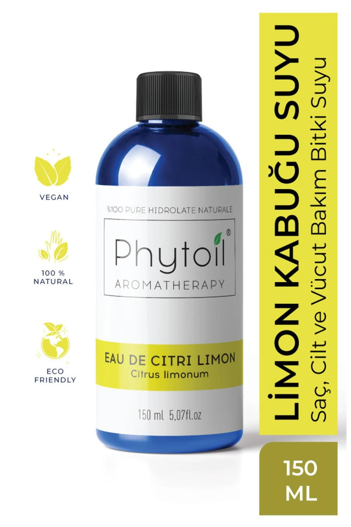 Limon Kabuğu Suyu (Citrus limonum) %100 Saf ve Doğal Bitkisel Hidrolat 150 ml
