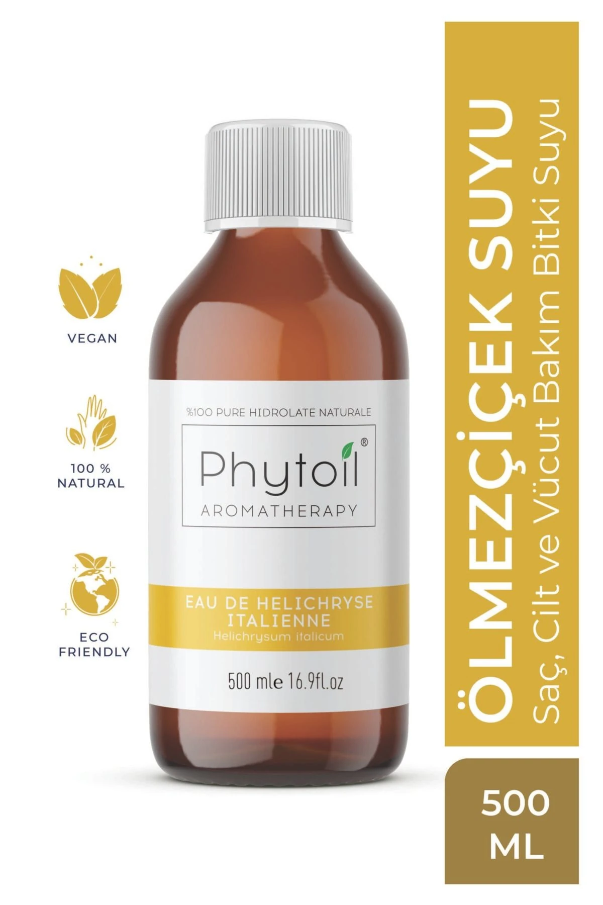 Organik Ölmezçiçek Suyu (Helichrysum italicum) %100 Saf ve Doğal Bitkisel Hidrolat 500 ml