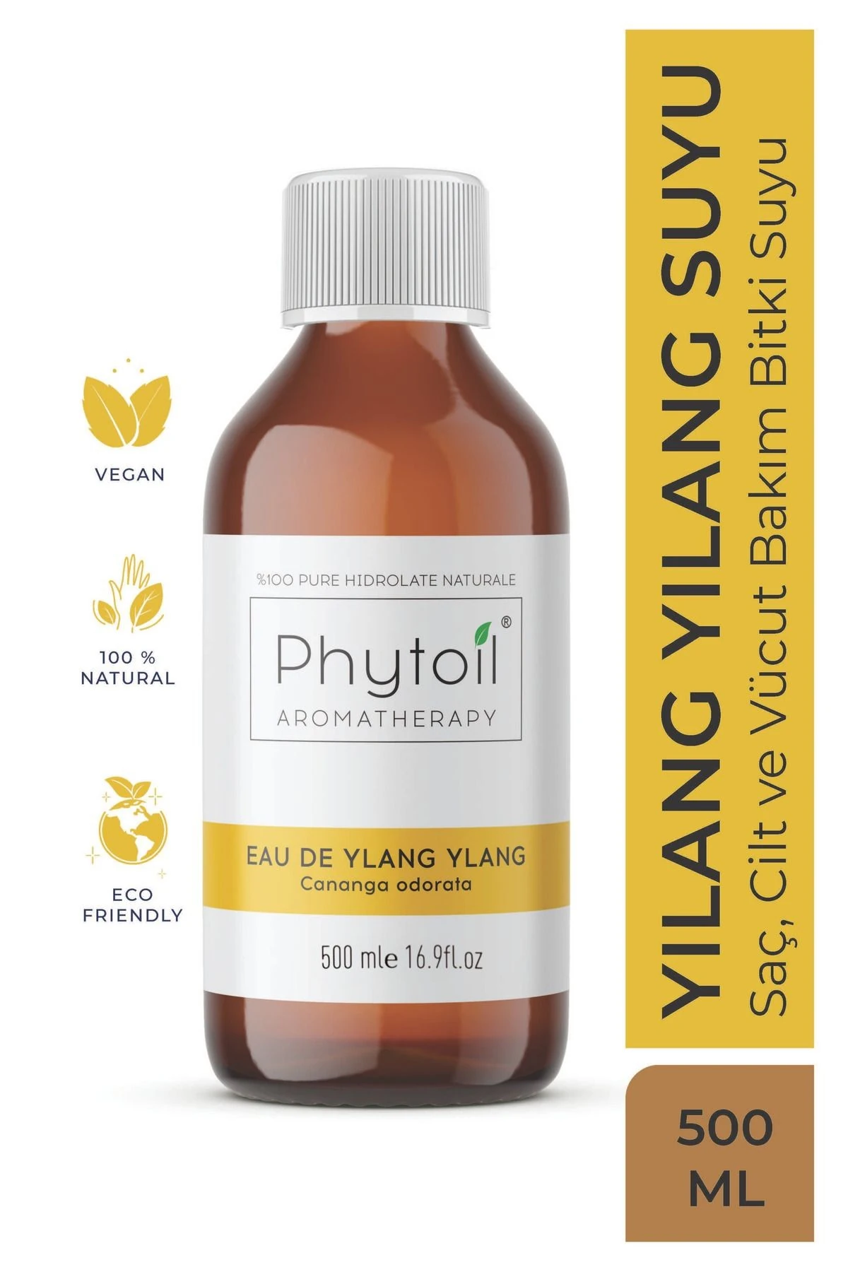 Organik Ylang Ylang Suyu – Saç, Cilt ve Vücut Bakım Bitki Suyu 500 ml