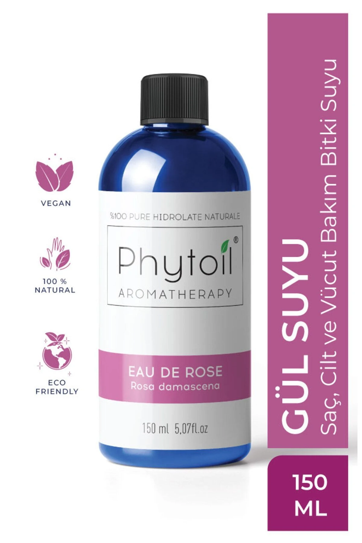 Organik Gül Suyu (Rosa damascena) %100 Saf ve Doğal Bitkisel Hidrolat 150 ml