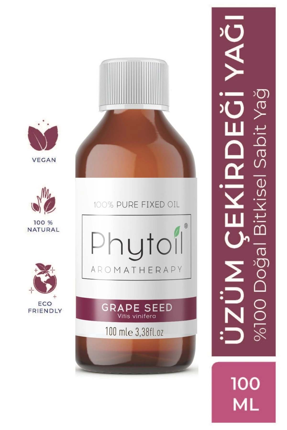 Üzüm Çekirdeği Yağı (Grape Seed) %100 Saf ve Doğal Bitkisel Sabit Yağ 100 ml