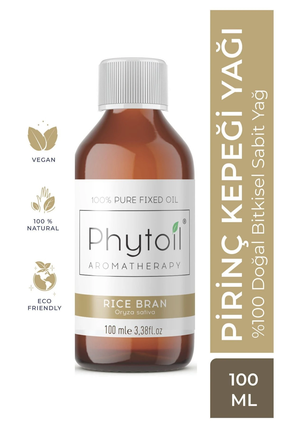 Pirinç Kepeği Sabit Yağı (Rice Bran) %100 Saf ve Doğal Bitkisel Sabit Yağ 100 ml