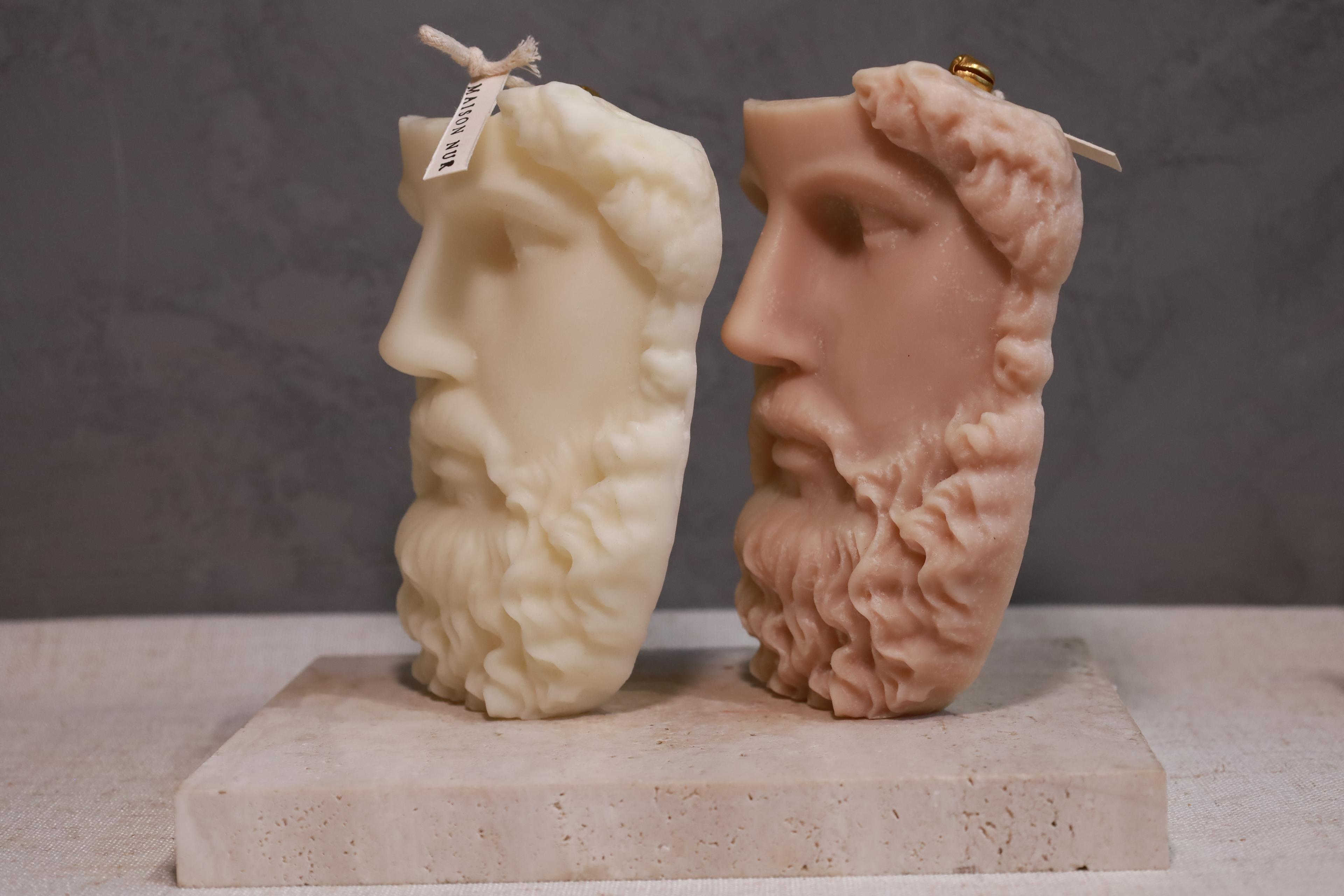 Antik Zeus Heykel Dekoratif Mum