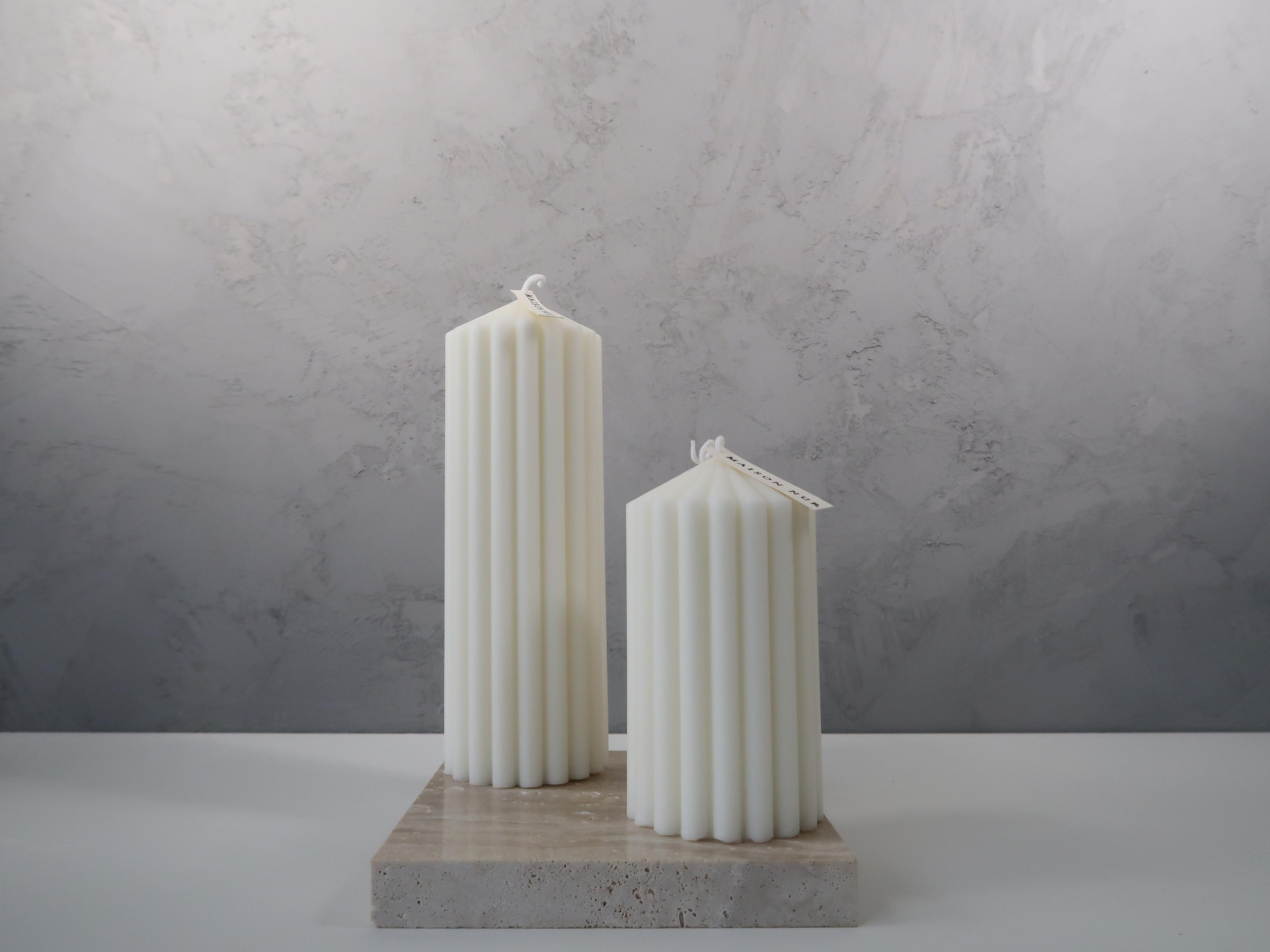 Ribbed Thick Candle Set 