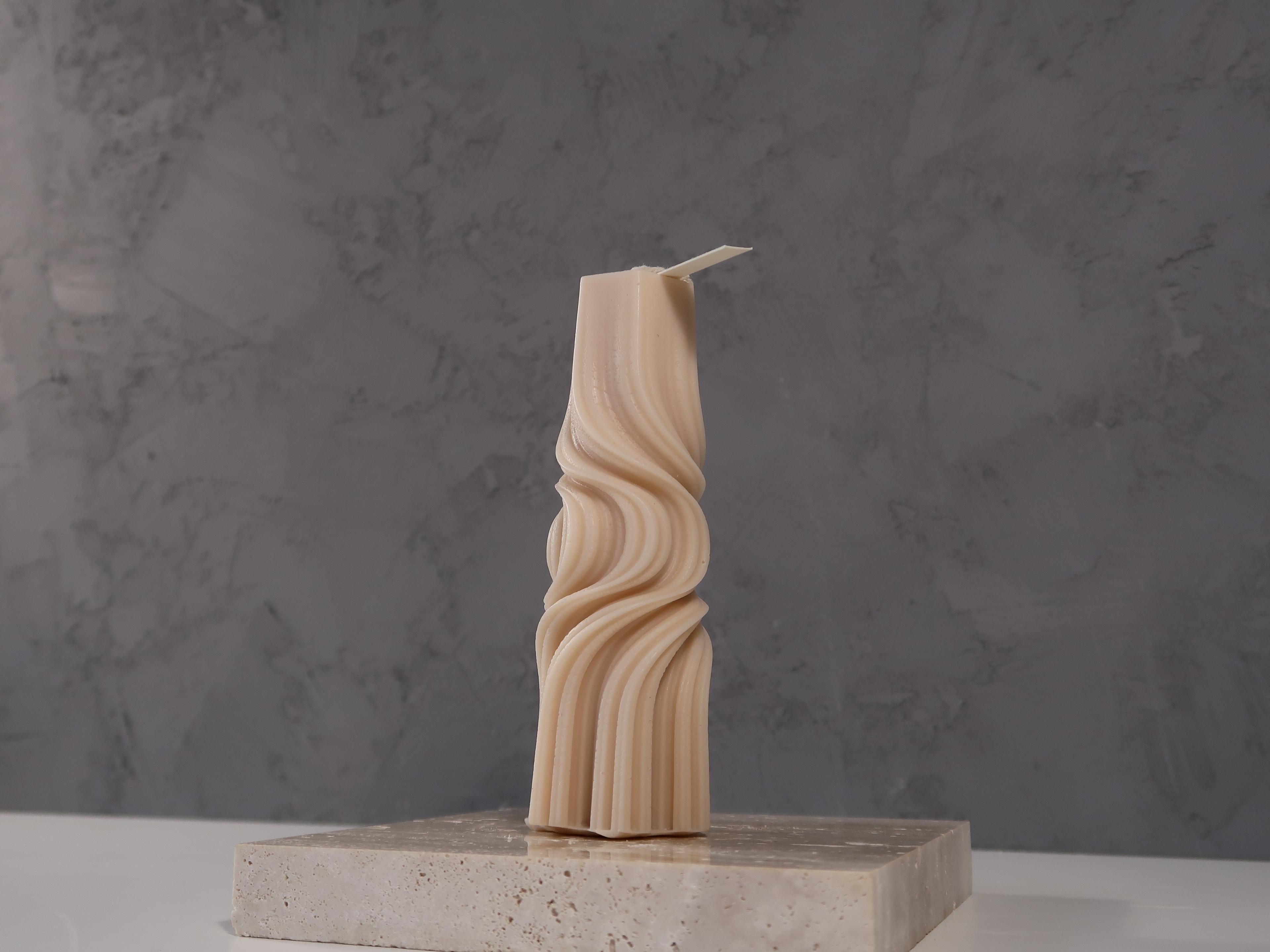 Swirl Pillar Candle Small