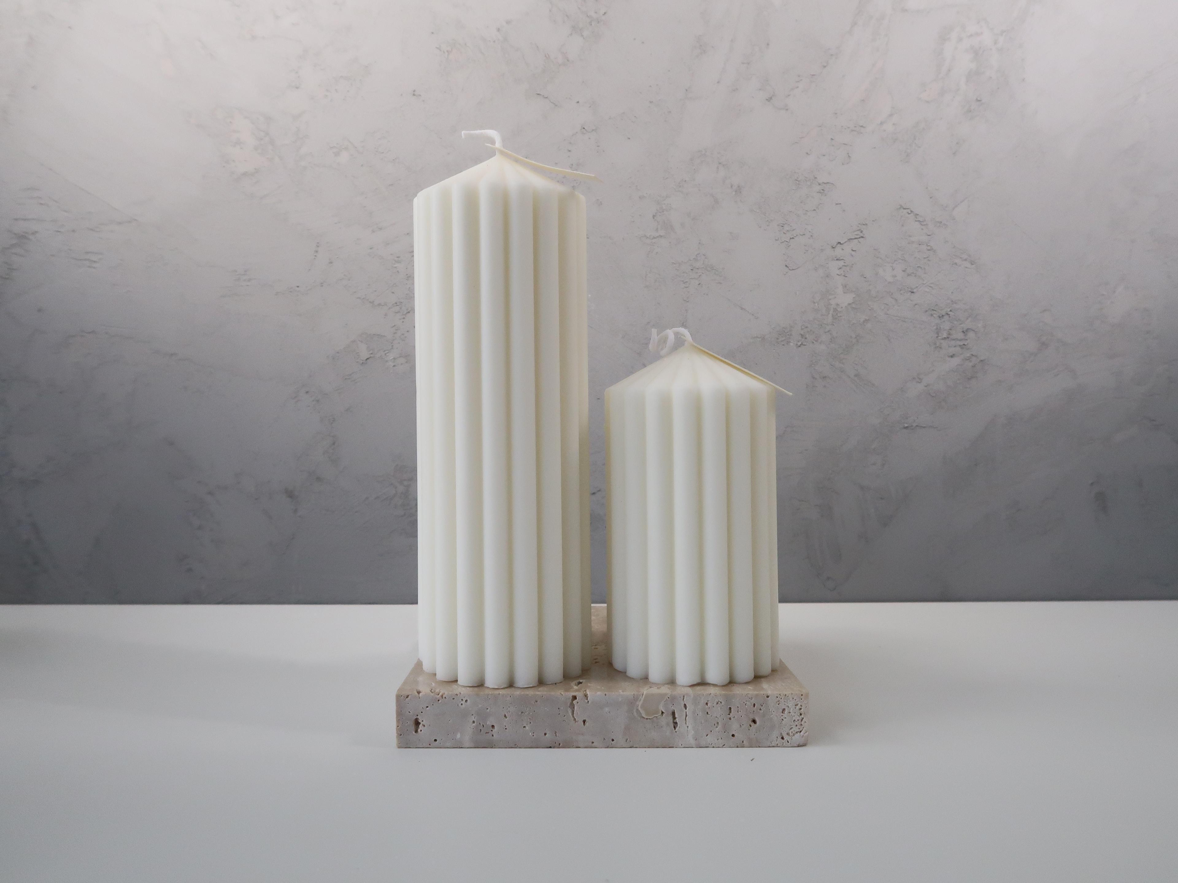 Ribbed Thick Candle Set 