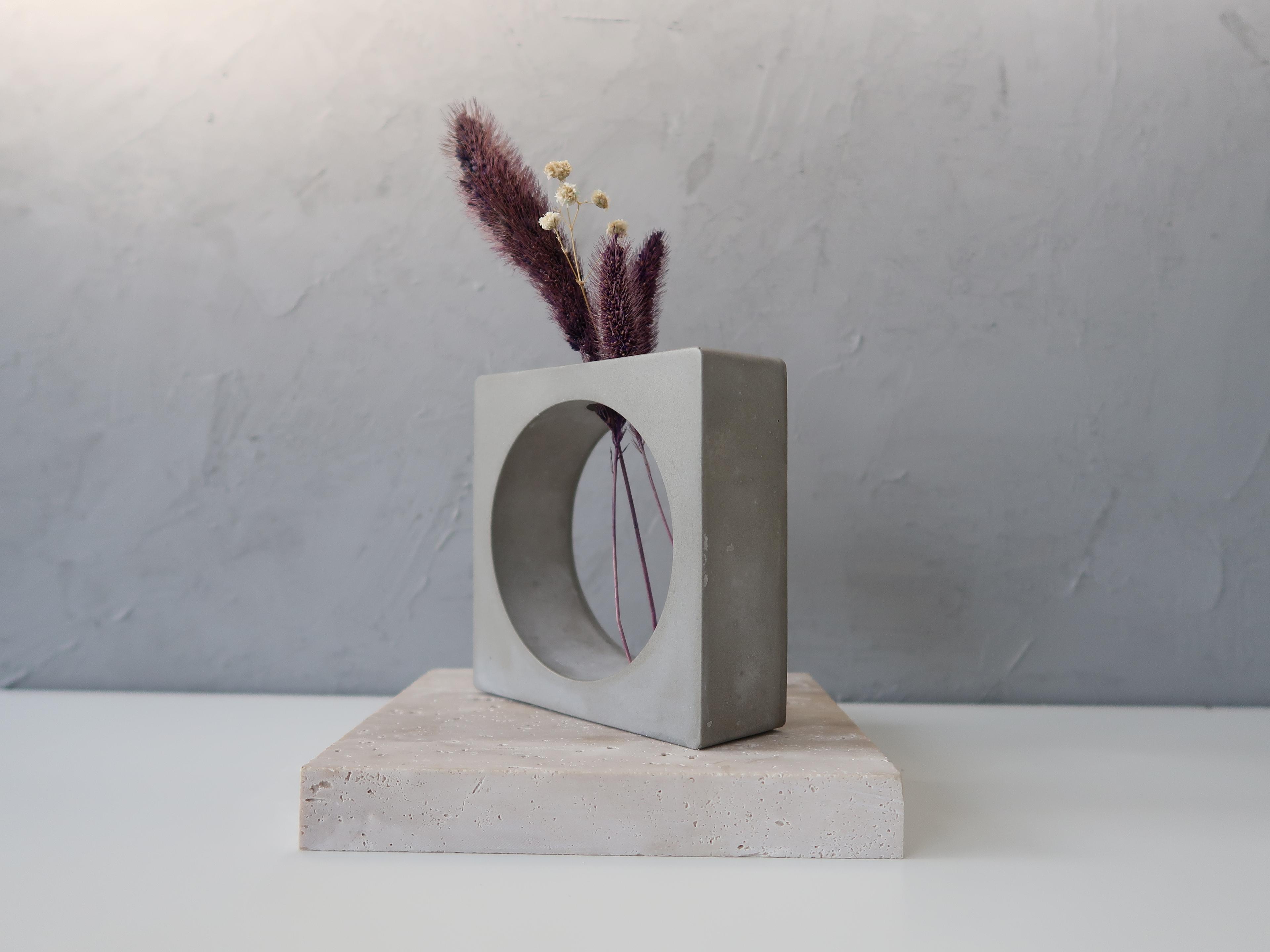 Square Stone Vase 